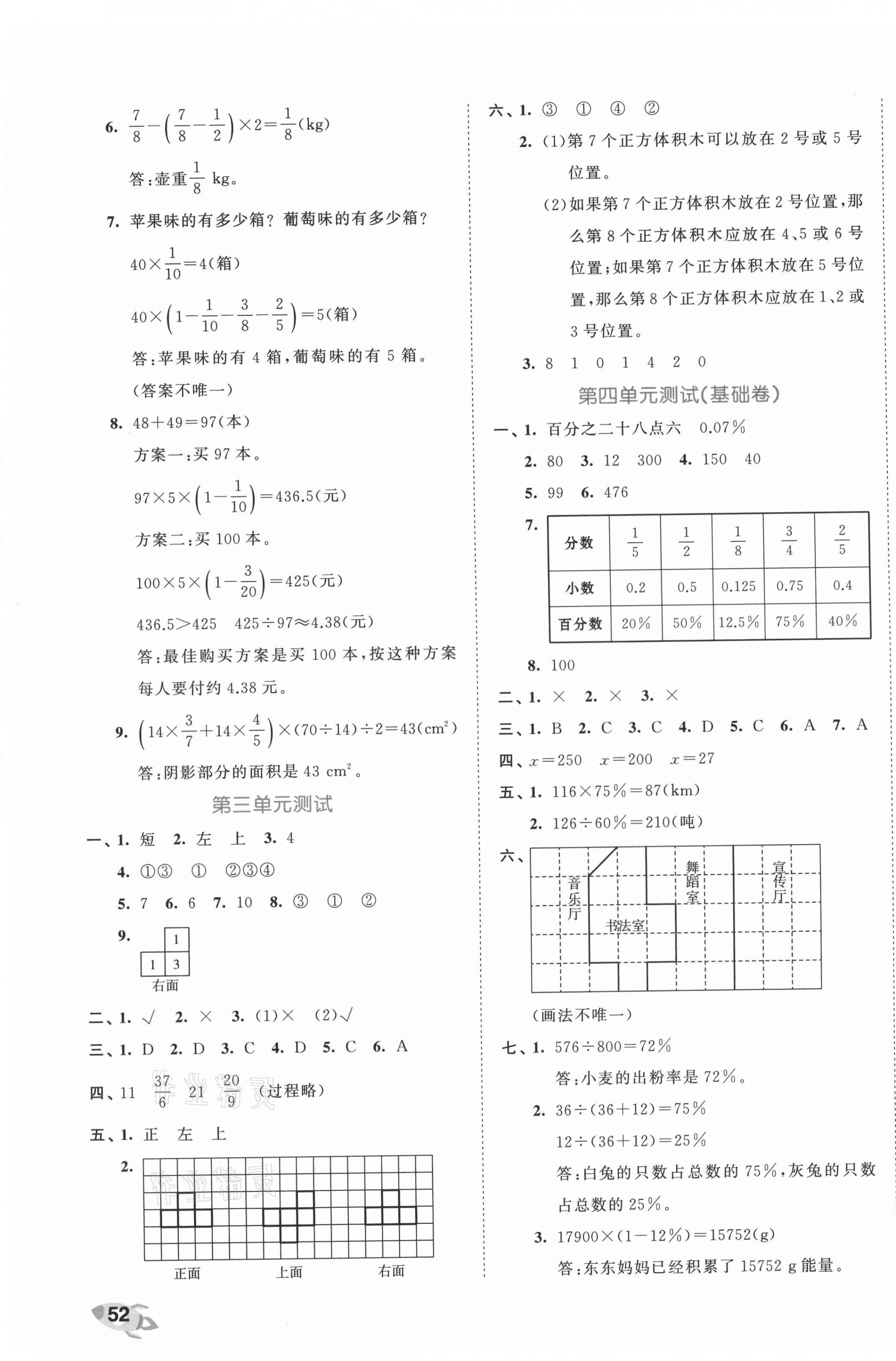 2021年53全優(yōu)卷六年級數(shù)學(xué)上冊北師大版 第3頁