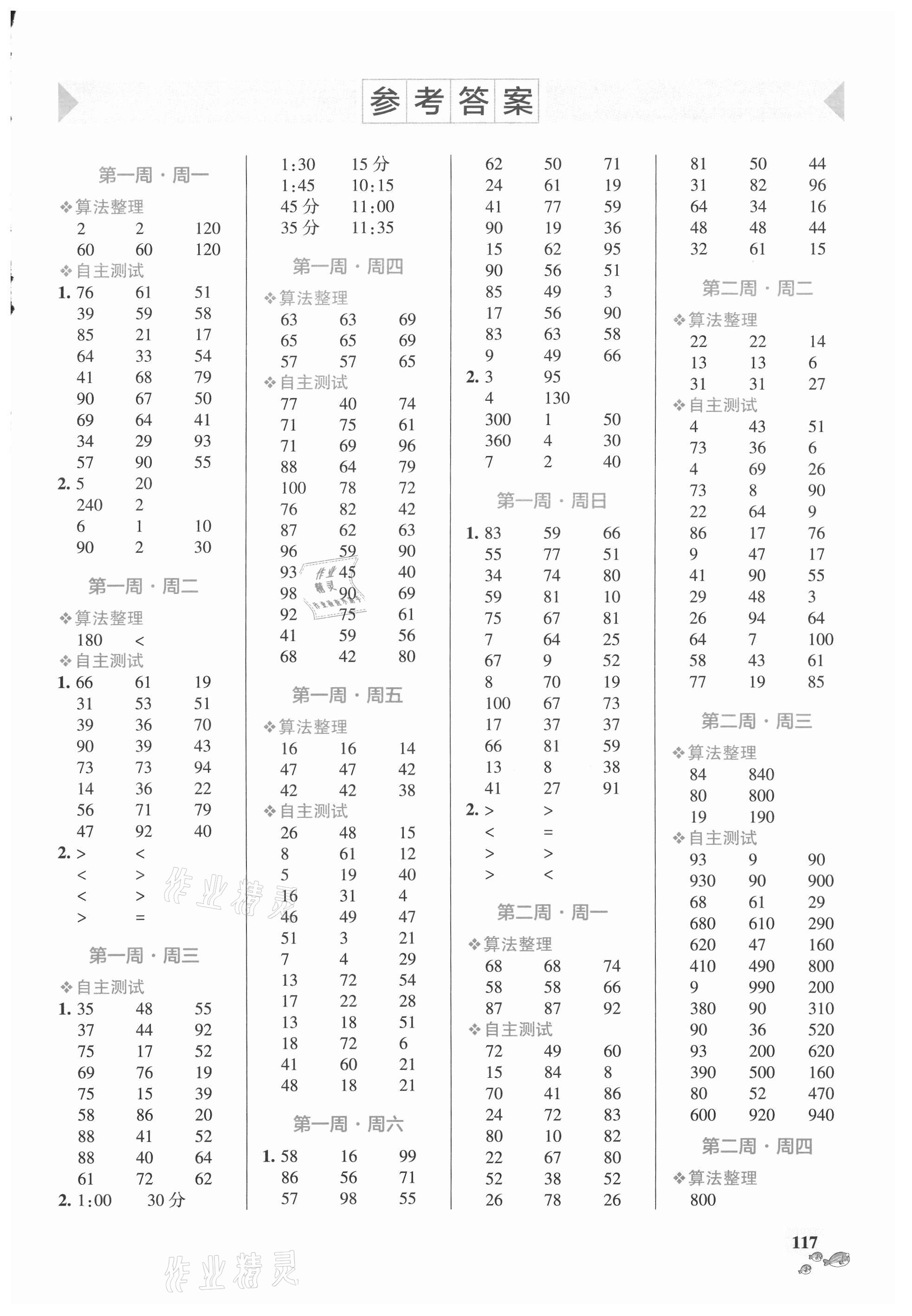 2021年小學(xué)學(xué)霸天天計(jì)算三年級(jí)數(shù)學(xué)上冊(cè)人教版 第1頁(yè)