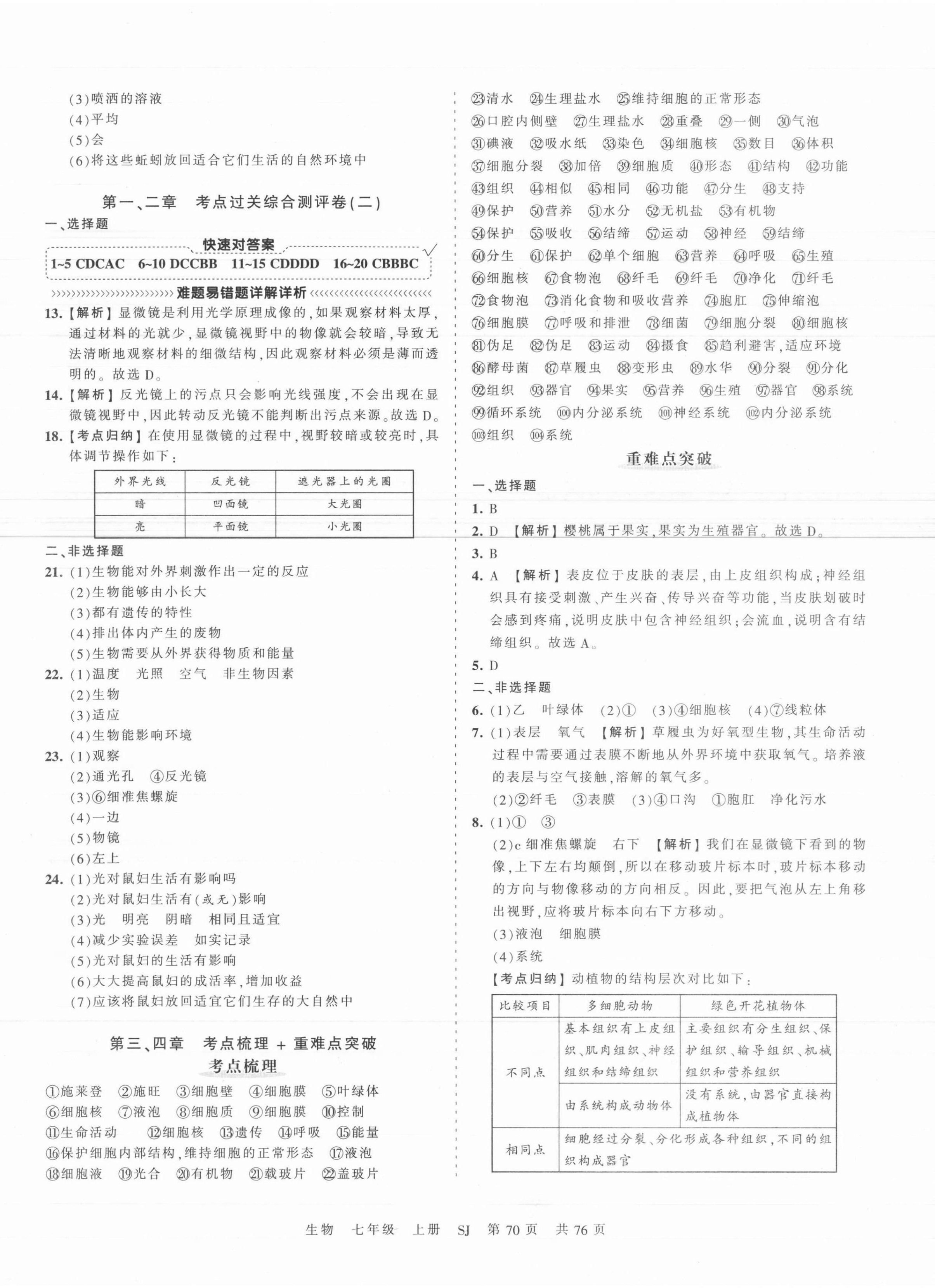 2021年王朝霞考點(diǎn)梳理時習(xí)卷七年級生物上冊蘇教版 第2頁