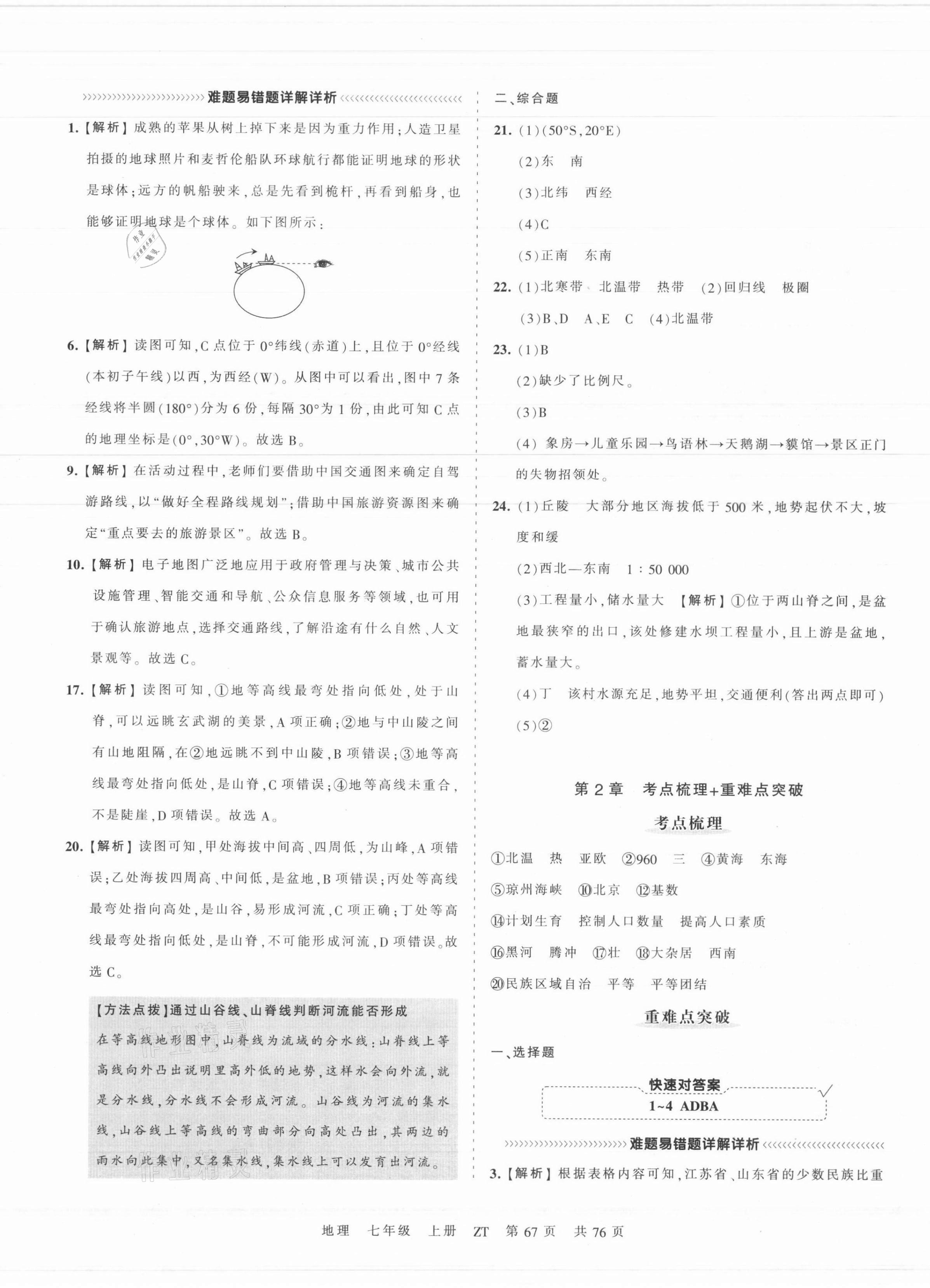 2021年王朝霞考點梳理時習(xí)卷七年級地理上冊中圖版 第3頁