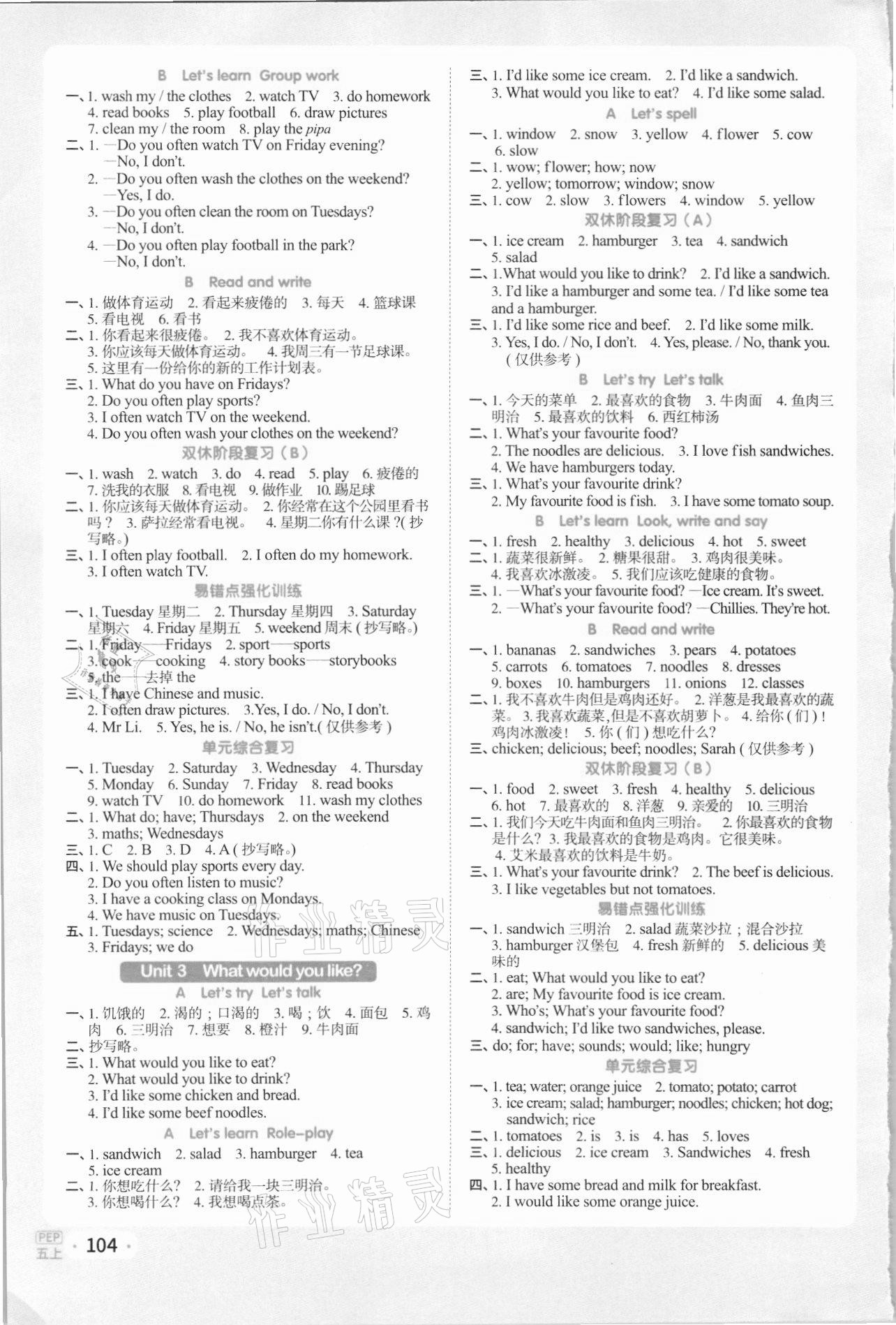 2021年陽光同學(xué)默寫小達(dá)人五年級(jí)英語上冊(cè)人教版 第2頁