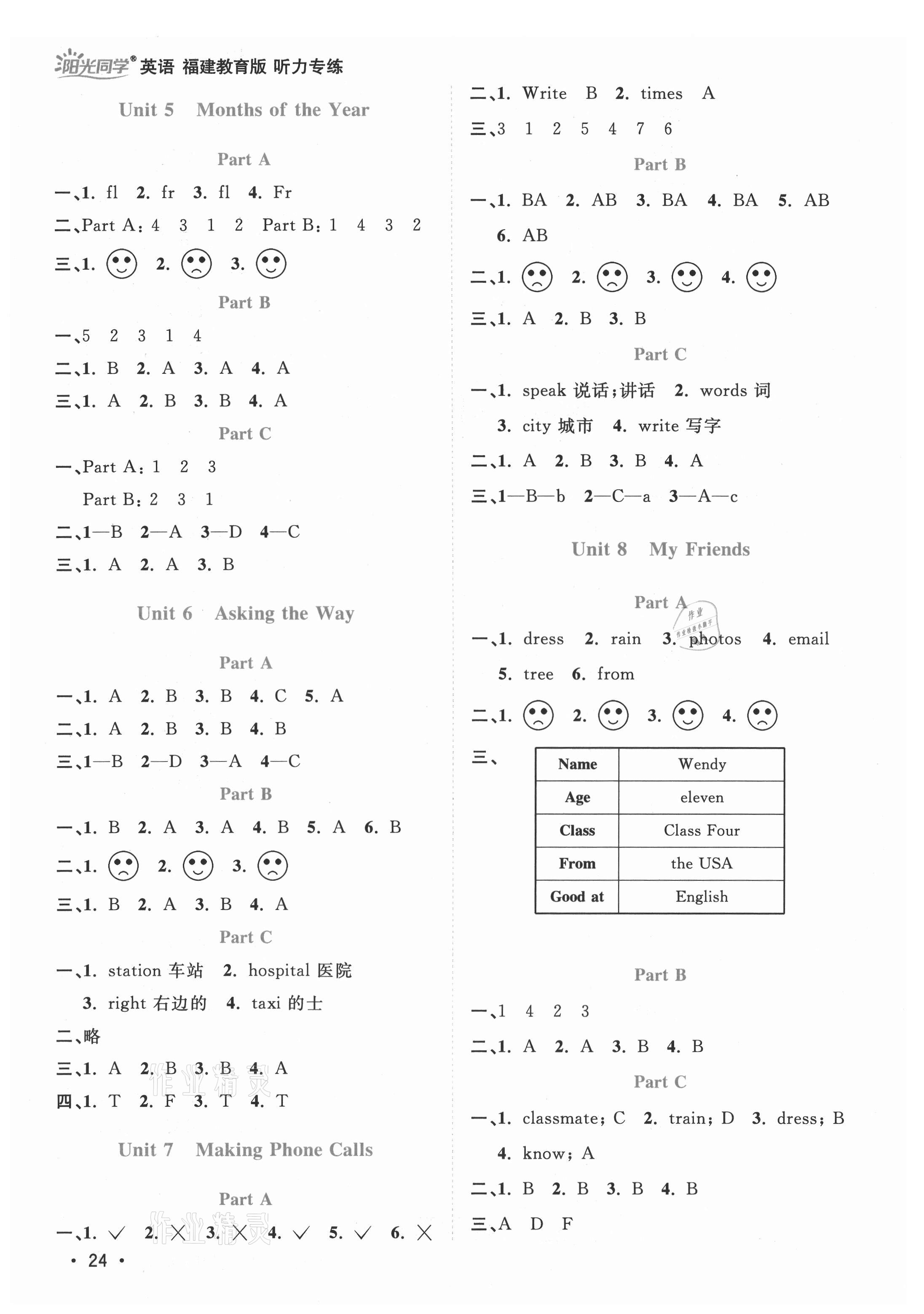 2021年阳光同学课时优化作业五年级英语上册福建教育版 第2页