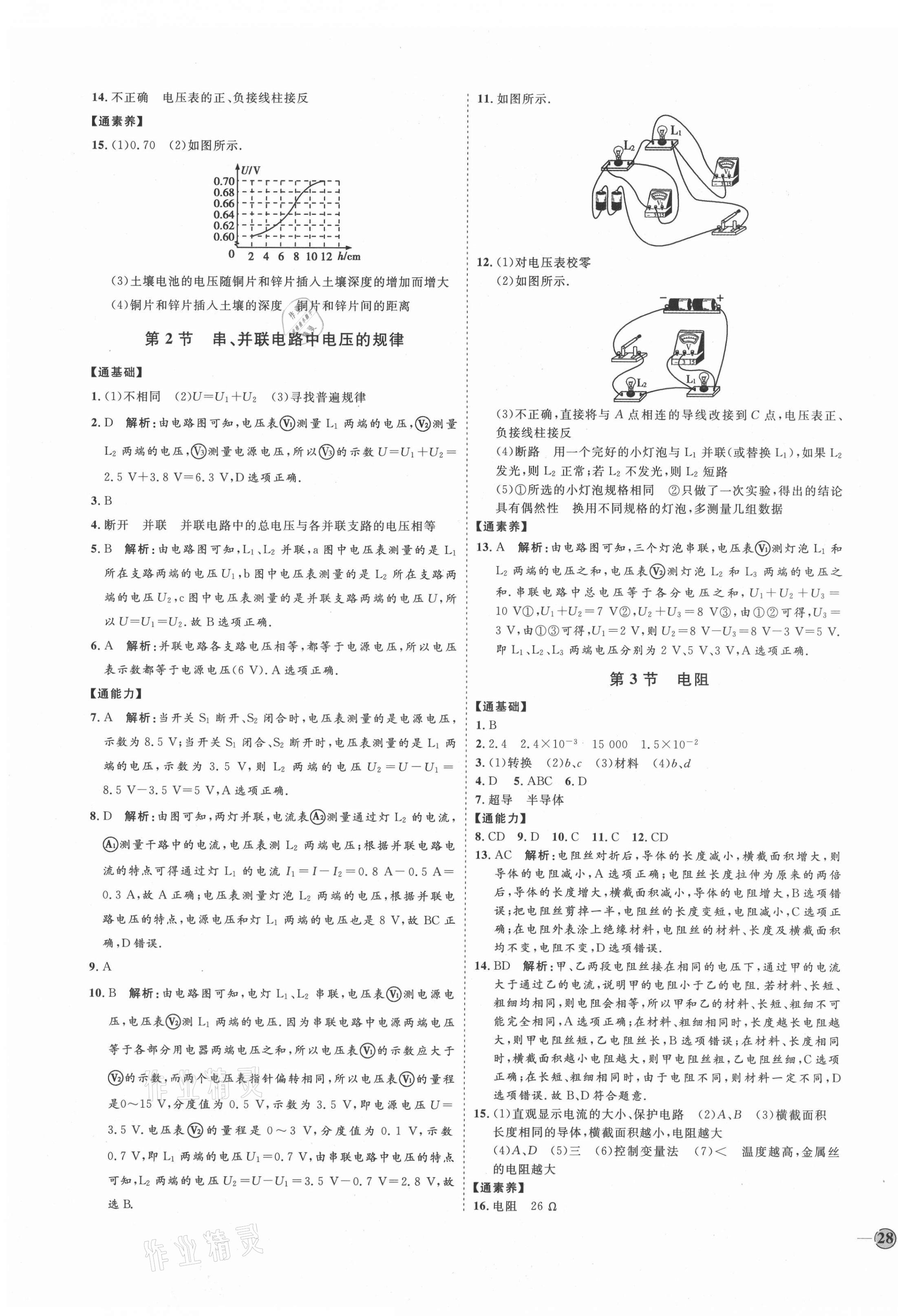 2021年優(yōu)加學(xué)案課時(shí)通九年級(jí)物理全一冊(cè)人教版濰坊專版 參考答案第11頁