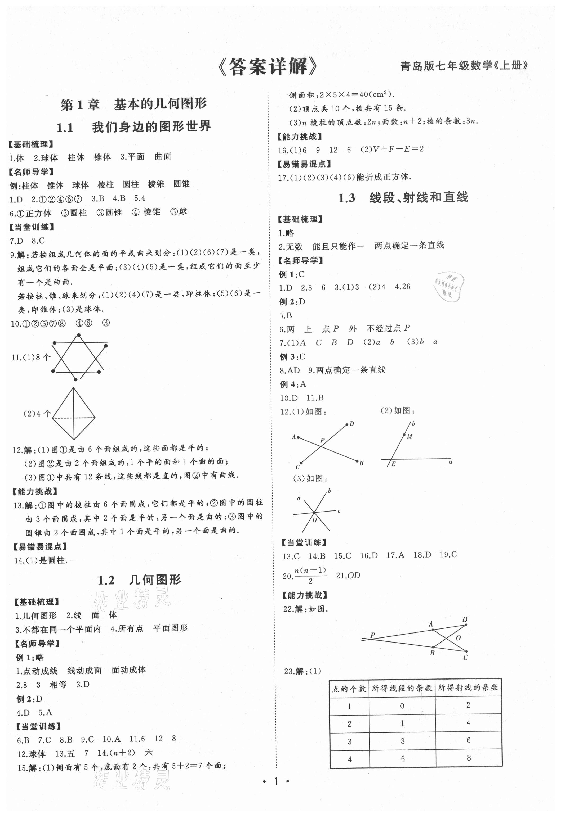 2021年初中新課標(biāo)名師學(xué)案智慧大課堂七年級(jí)數(shù)學(xué)上冊青島版 第1頁