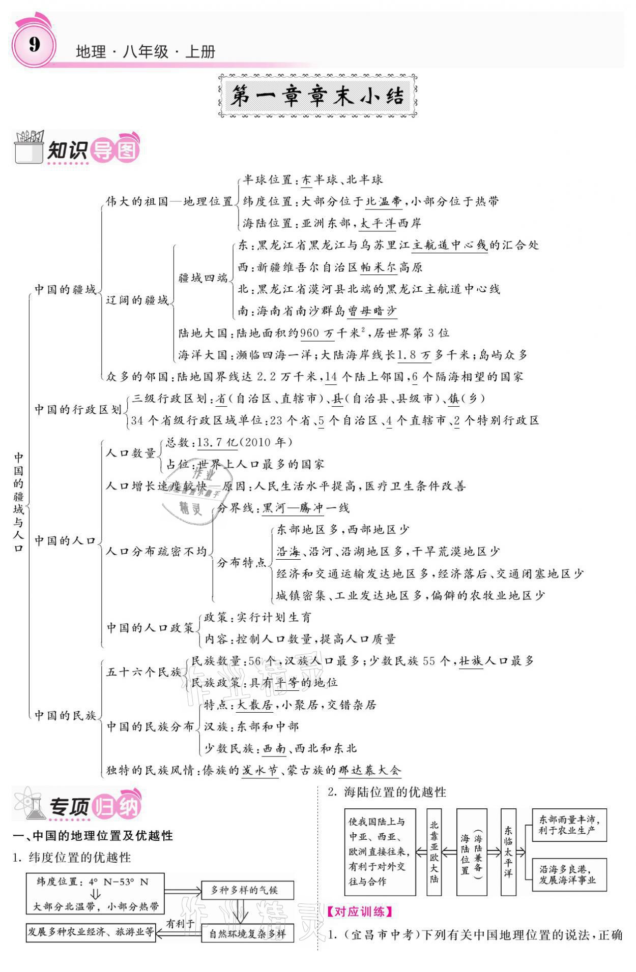 2021年名校課堂內(nèi)外八年級(jí)地理上冊(cè)湘教版 參考答案第9頁(yè)