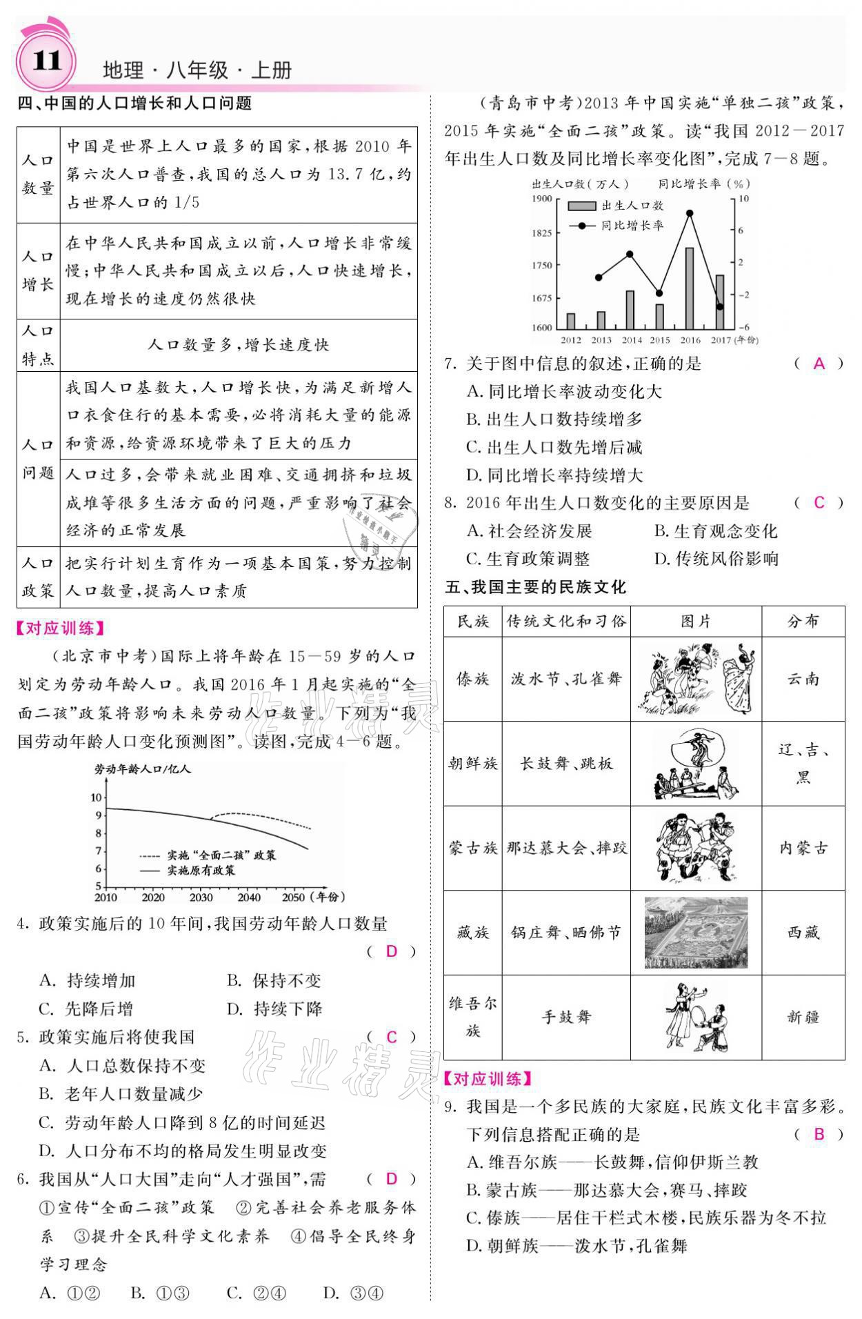 2021年名校課堂內(nèi)外八年級(jí)地理上冊(cè)湘教版 參考答案第11頁(yè)