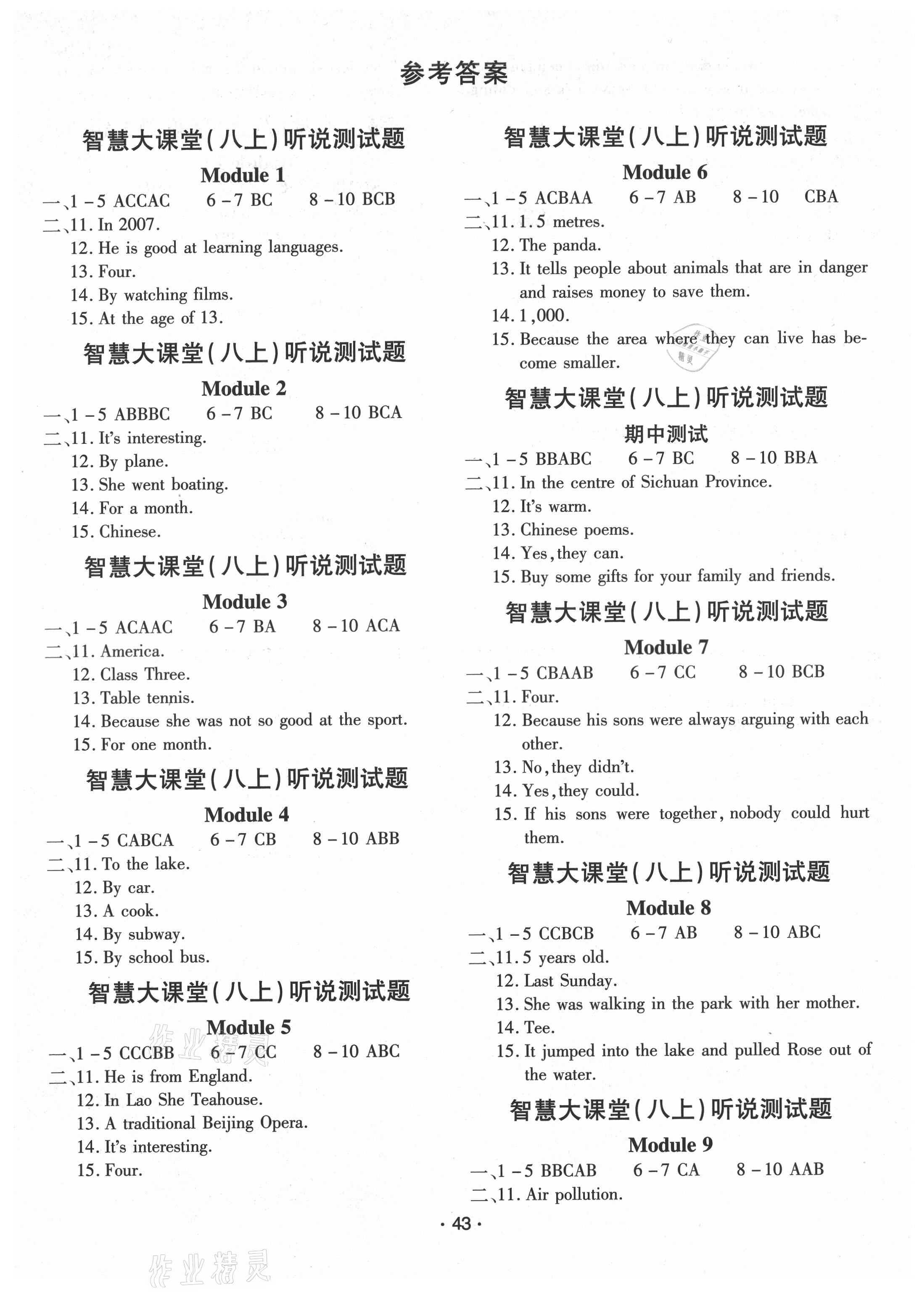 2021年初中新課標(biāo)名師學(xué)案智慧大課堂八年級(jí)英語上冊(cè)外研版 第1頁