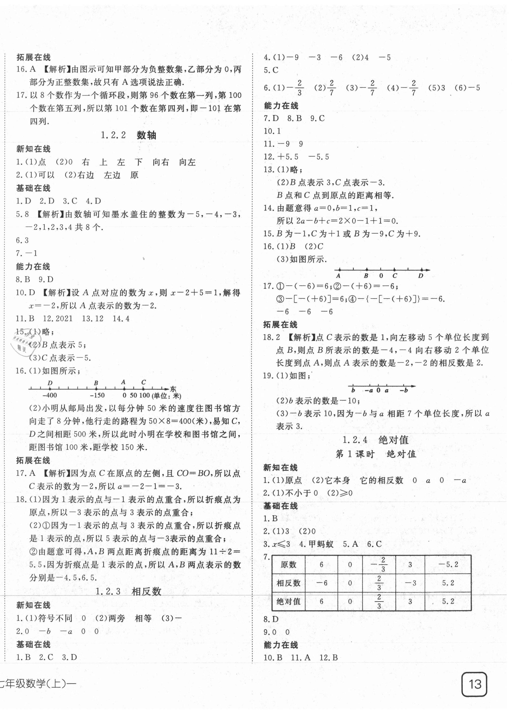 2021年探究在線高效課堂七年級數(shù)學(xué)上冊人教版 第2頁