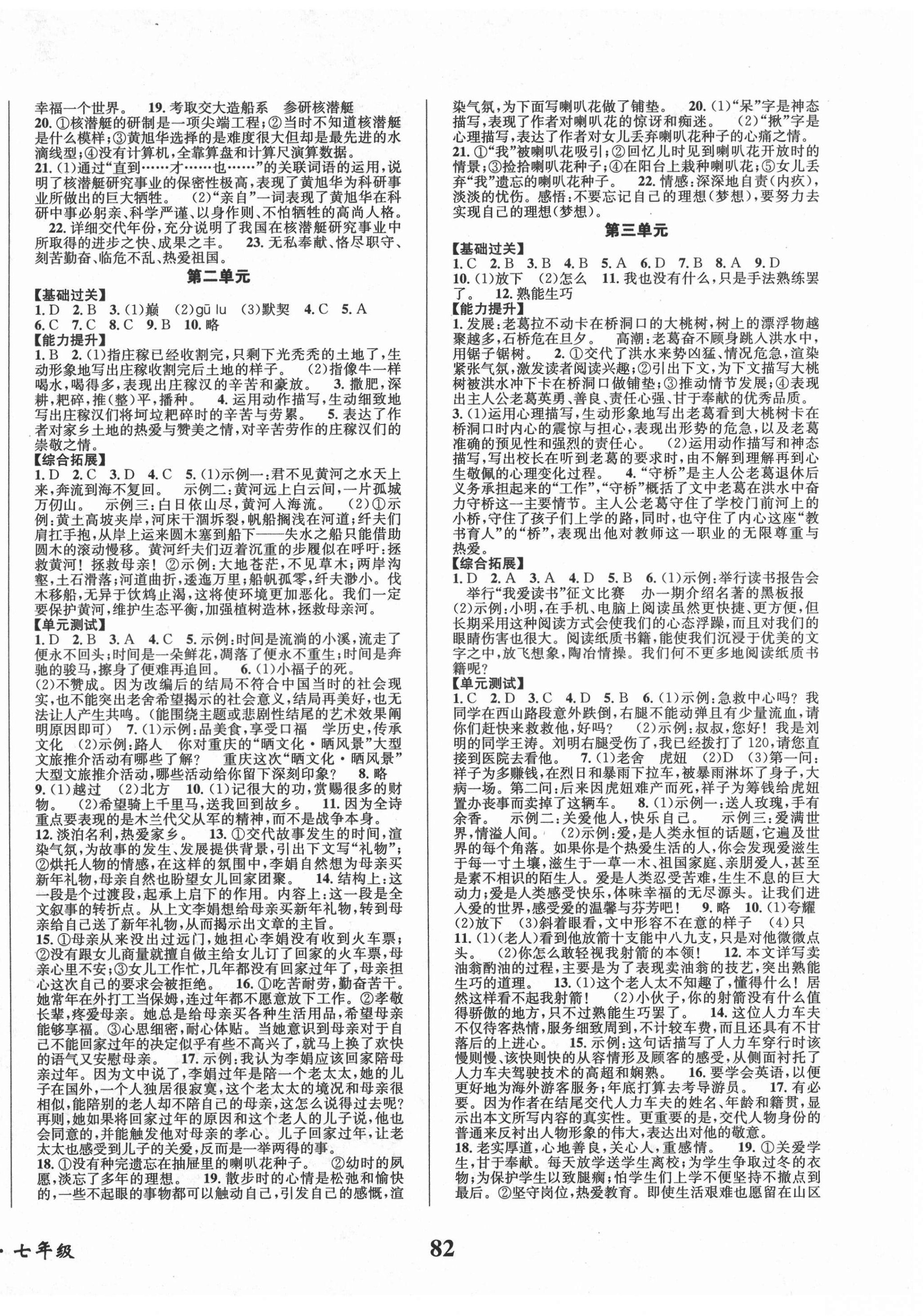 2021年快乐之星暑假篇七年级语文 第2页