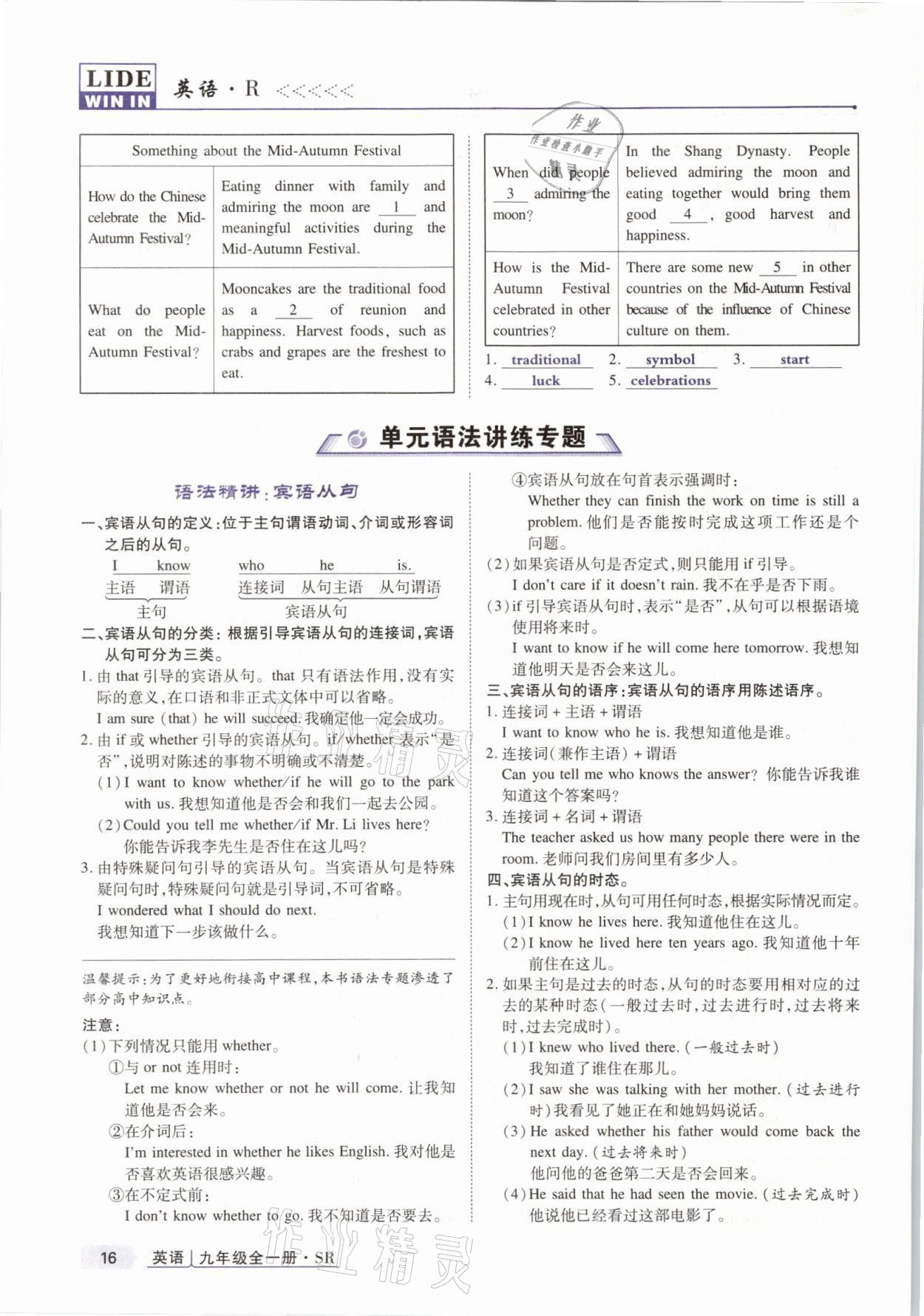 2021年高分突破课时达标讲练测九年级英语全一册人教版 参考答案第16页