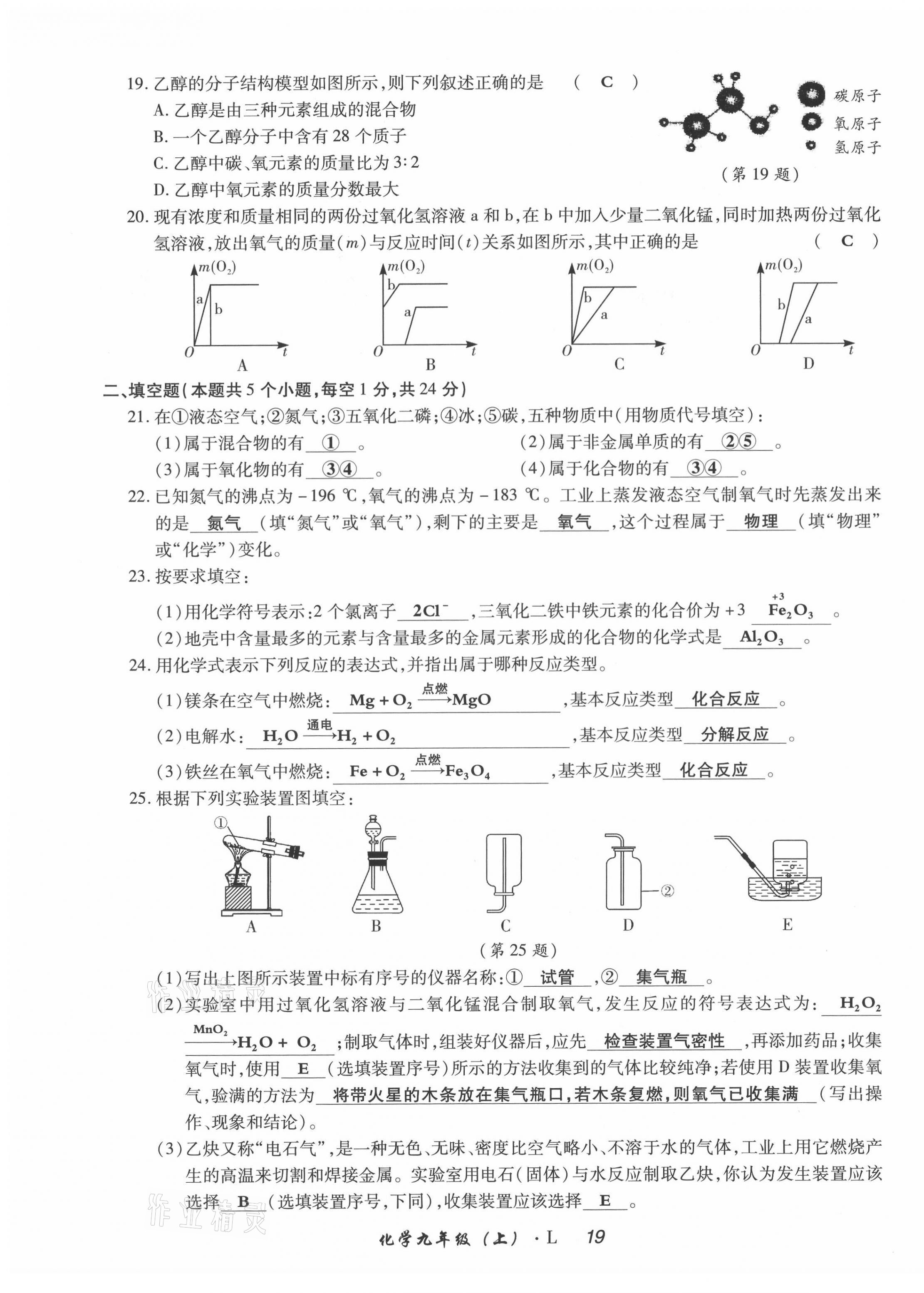 2021年高分突破課時達(dá)標(biāo)講練測九年級化學(xué)上冊魯教版 第19頁