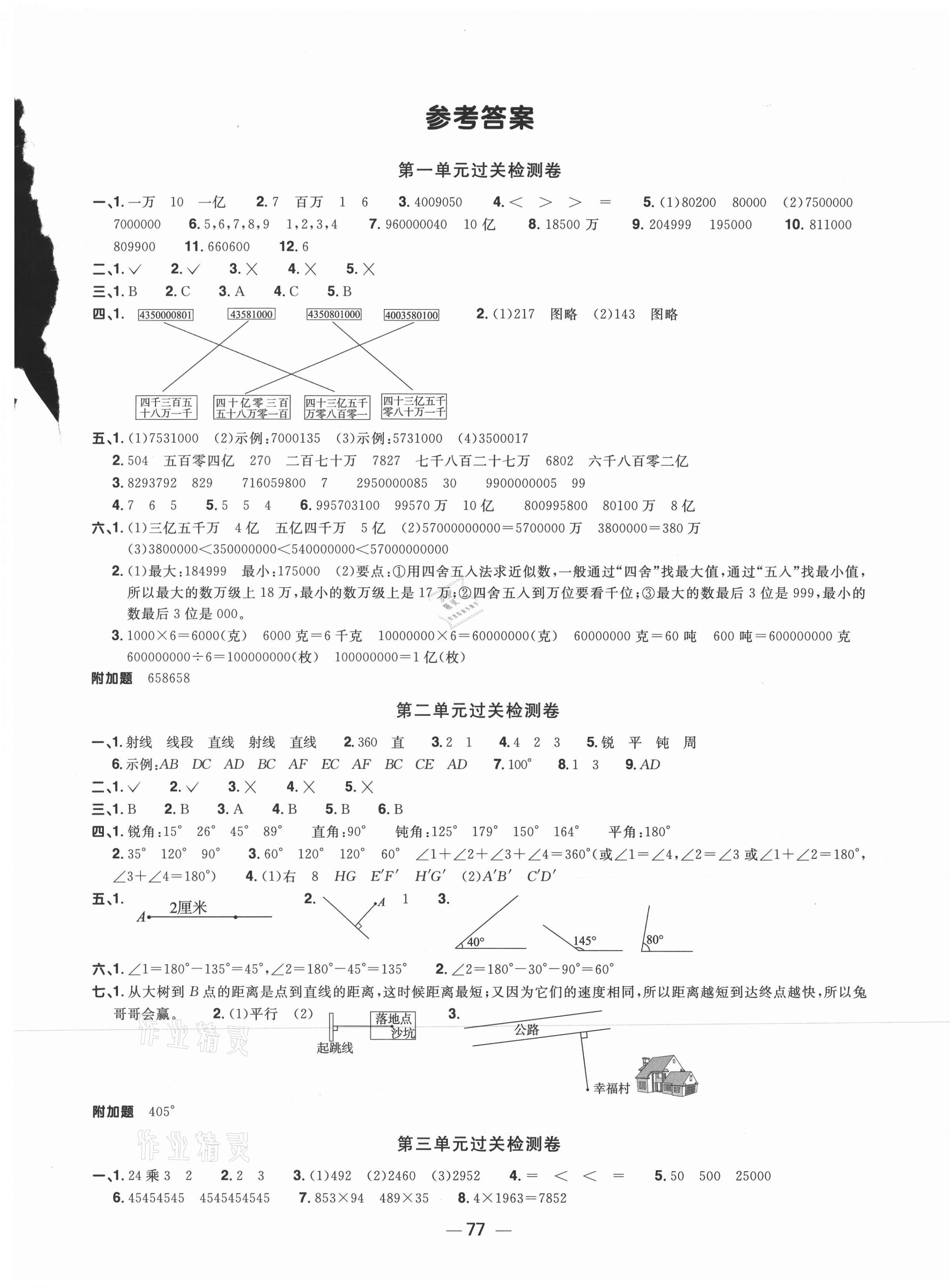 2021年阳光同学一线名师全优好卷四年级数学上册北师大版 第1页