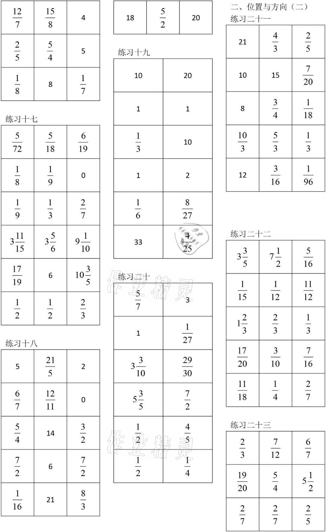 2021年数学口算每天一练六年级上册人教版 参考答案第3页