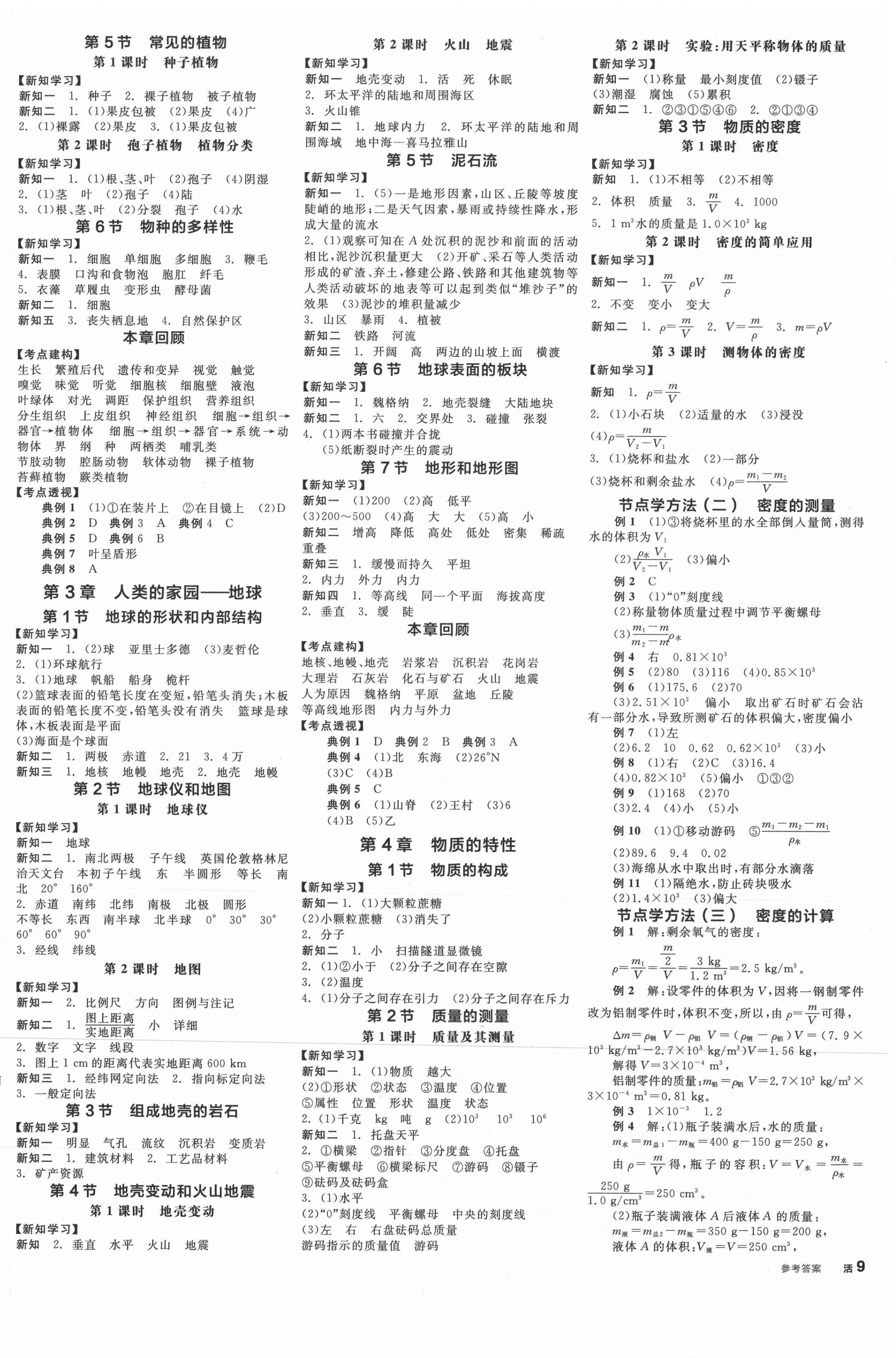 2021年全品學(xué)練考七年級科學(xué)上冊浙教版 第2頁