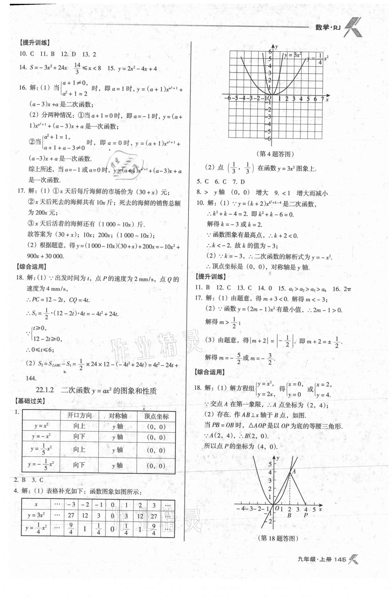 2021年全优点练课计划九年级数学上册人教版 参考答案第11页