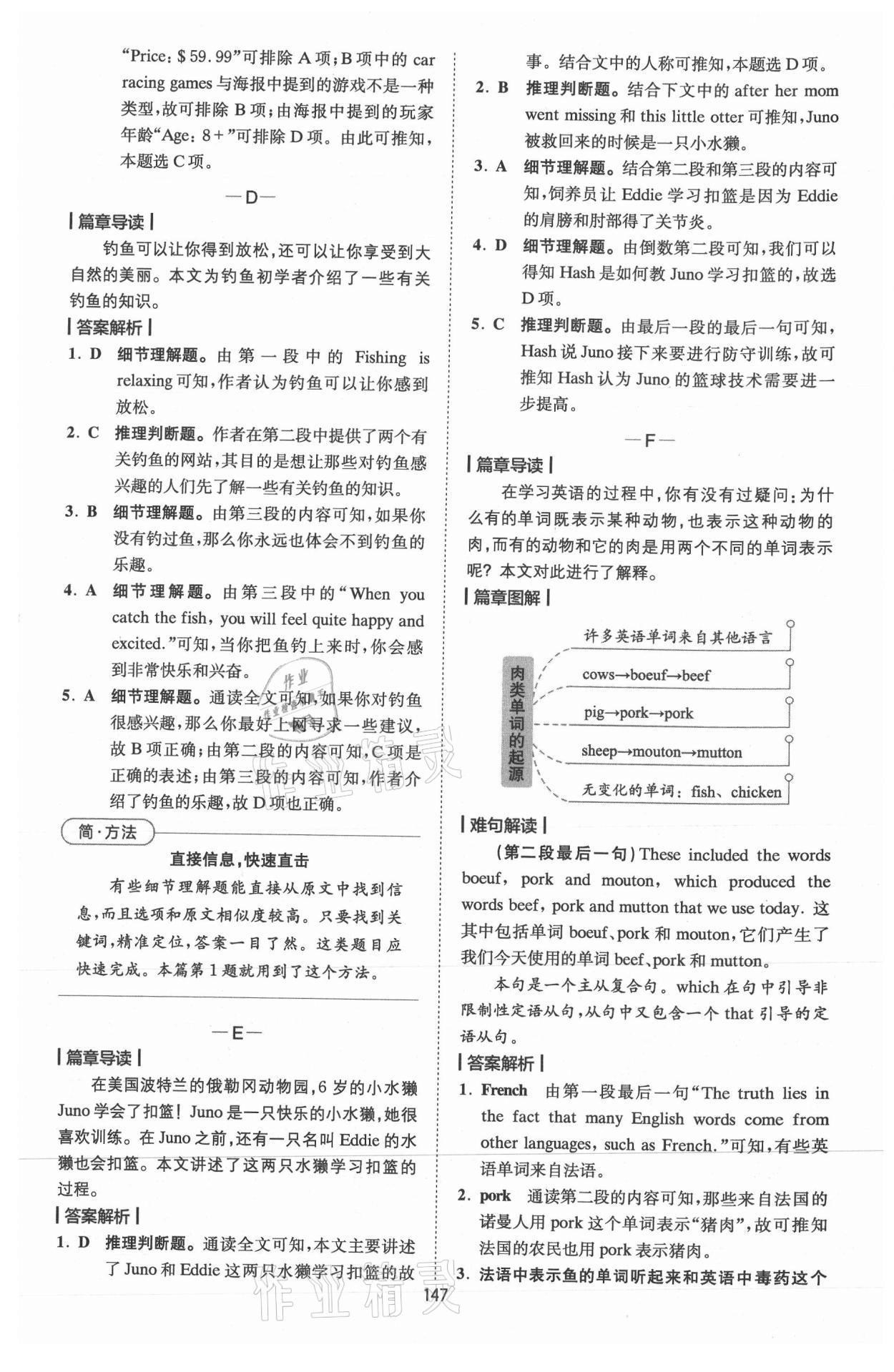 2021年星火英語Spark巔峰訓(xùn)練完形填空與閱讀理解 參考答案第11頁