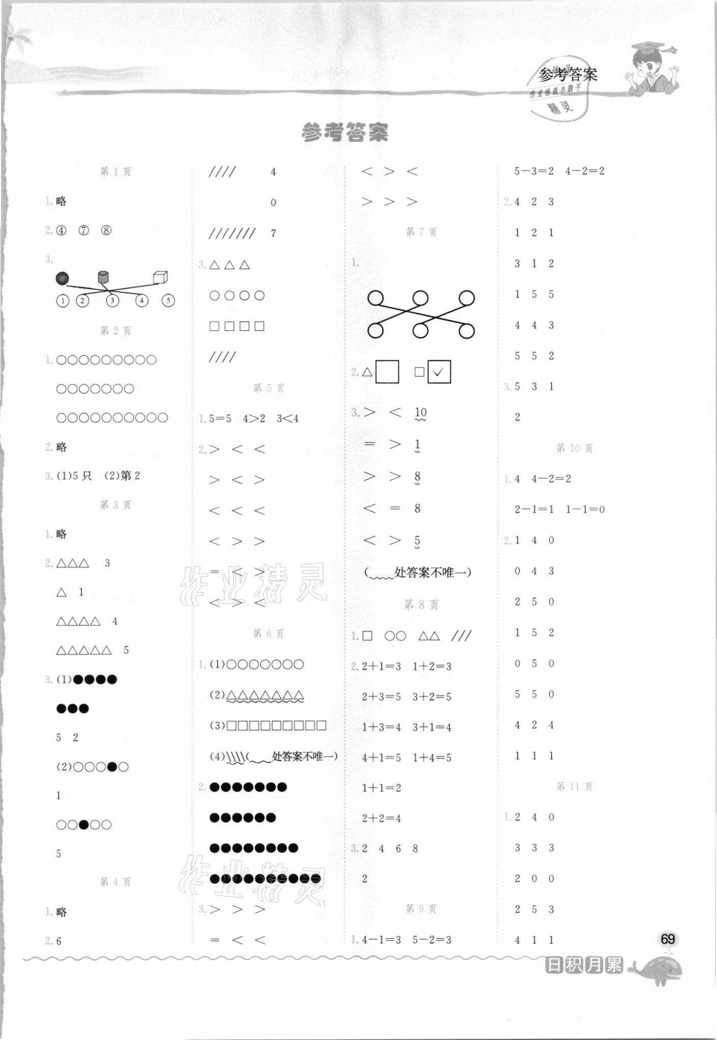 2021年黃岡小狀元口算速算練習(xí)冊(cè)一年級(jí)數(shù)學(xué)上冊(cè)北師大版 第1頁(yè)