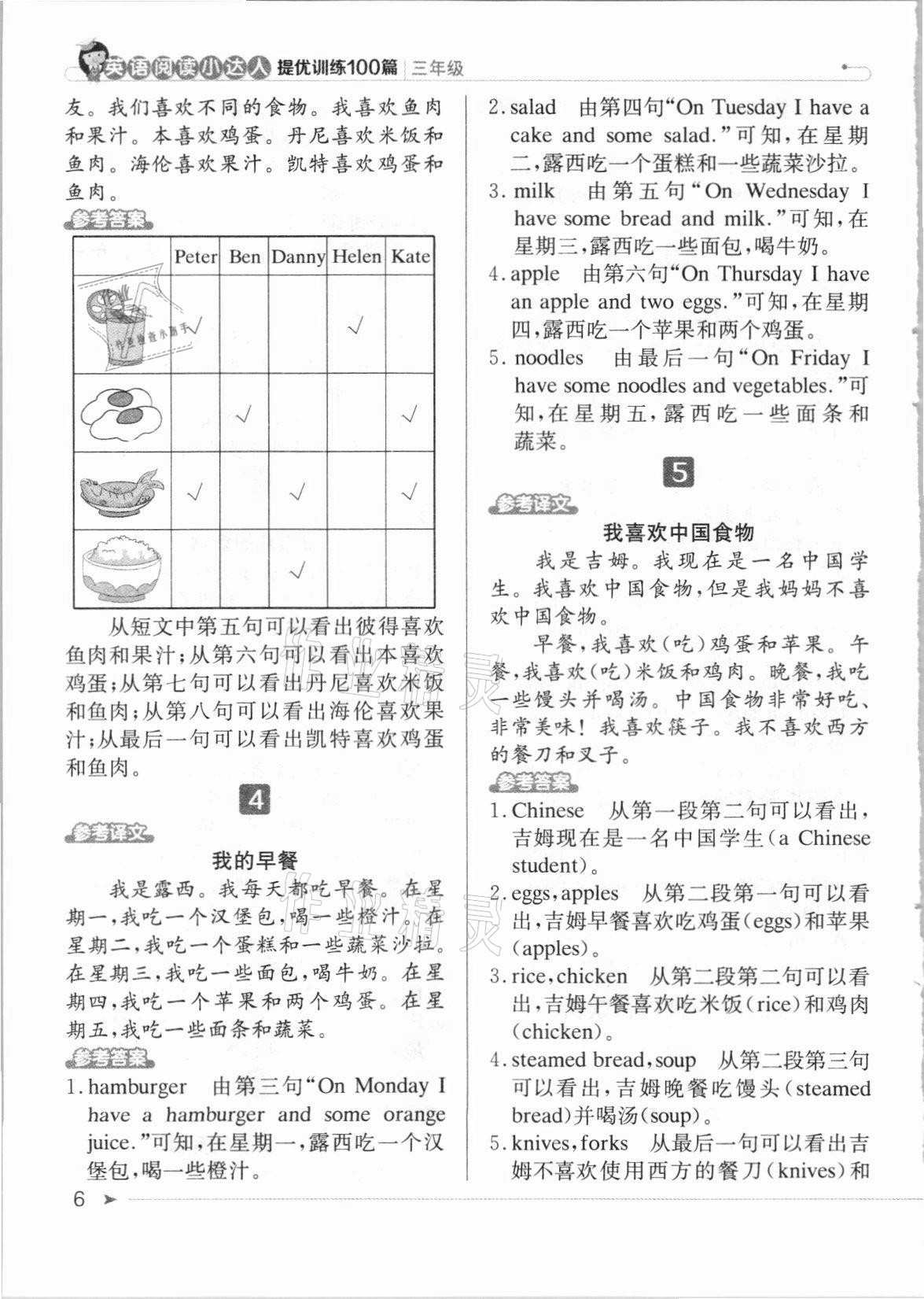 2021年英語閱讀小達人提優訓練100篇三年級英語人教版 第6頁