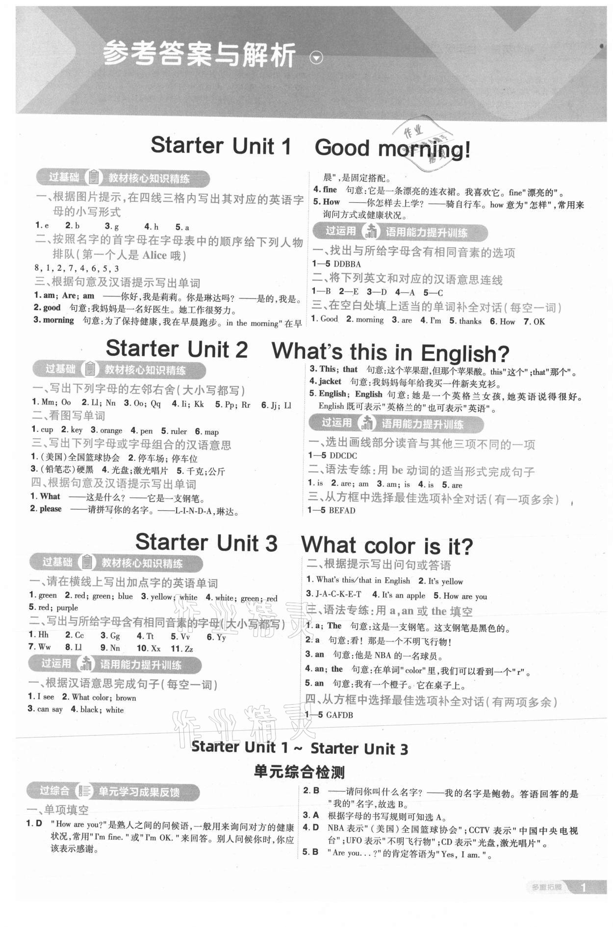 2021年一遍過(guò)七年級(jí)初中英語(yǔ)上冊(cè)人教版 第1頁(yè)