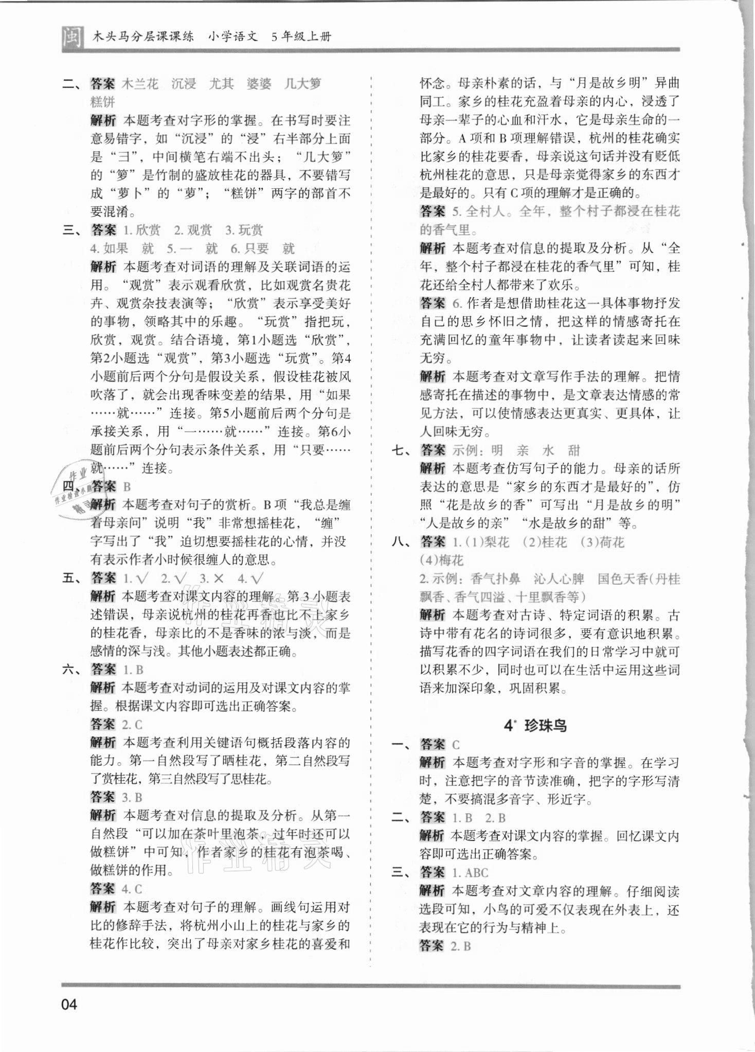 2021年木頭馬分層課課練五年級(jí)語文上冊(cè)人教版福建專版 第4頁