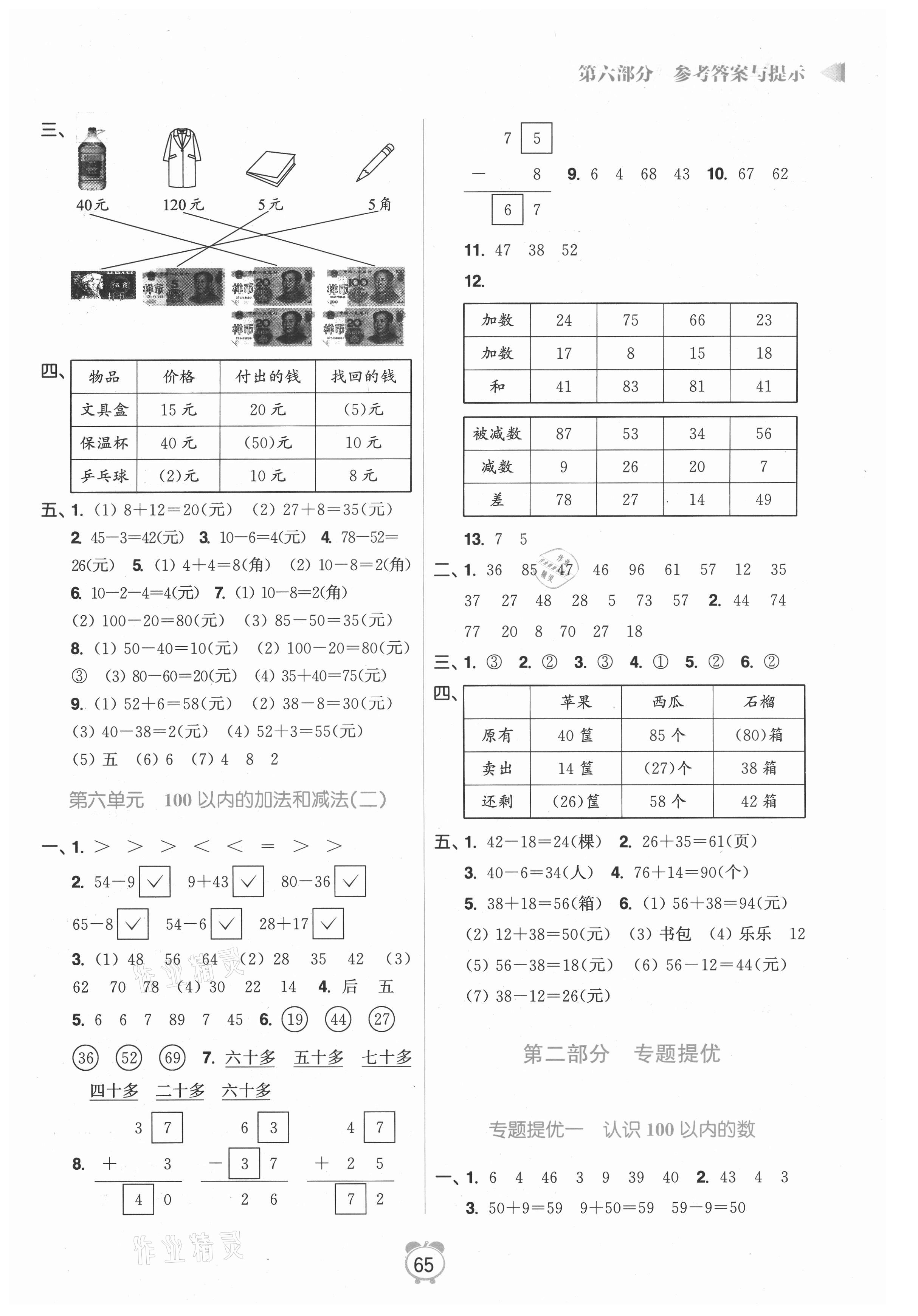 2021年暑假衔接优学练小学数学一升二年级江苏版 第3页