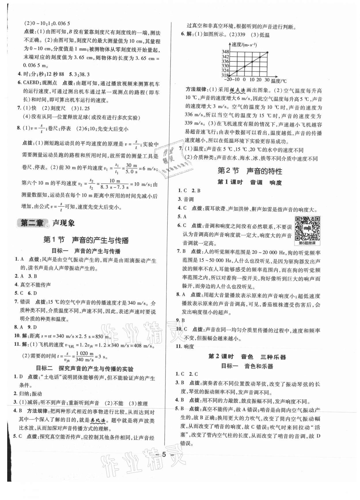 2021年綜合應(yīng)用創(chuàng)新題典中點(diǎn)八年級(jí)物理上冊(cè)人教版 參考答案第4頁(yè)