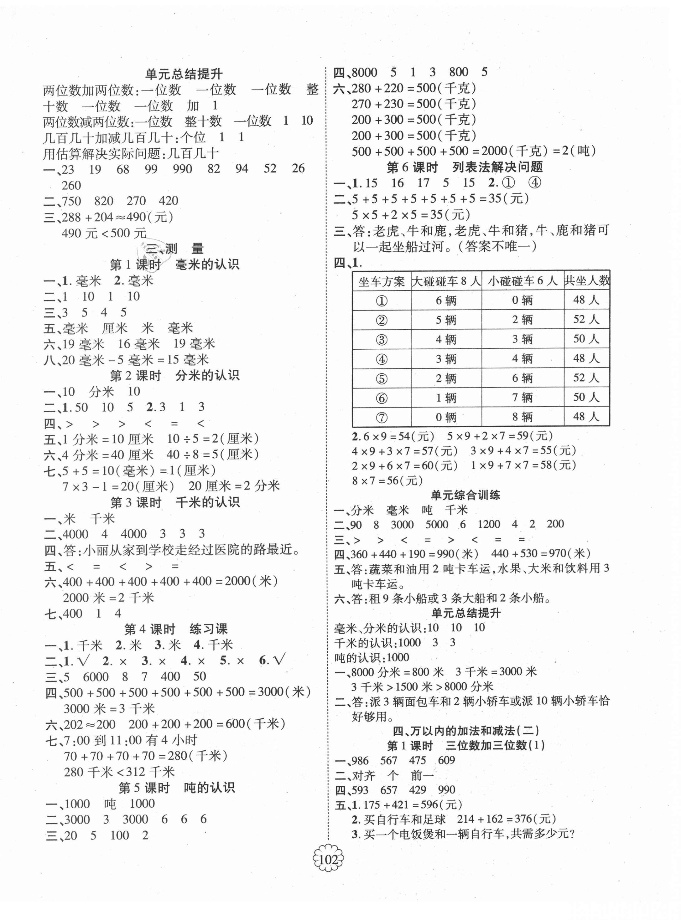 2021年暢優(yōu)新課堂三年級數(shù)學(xué)上冊人教版 第2頁