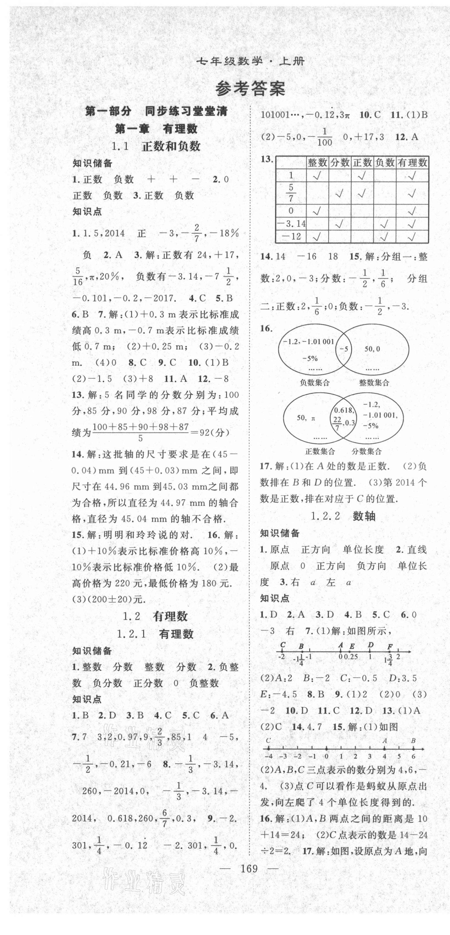 2021年名師學案七年級數(shù)學上冊人教版 第1頁