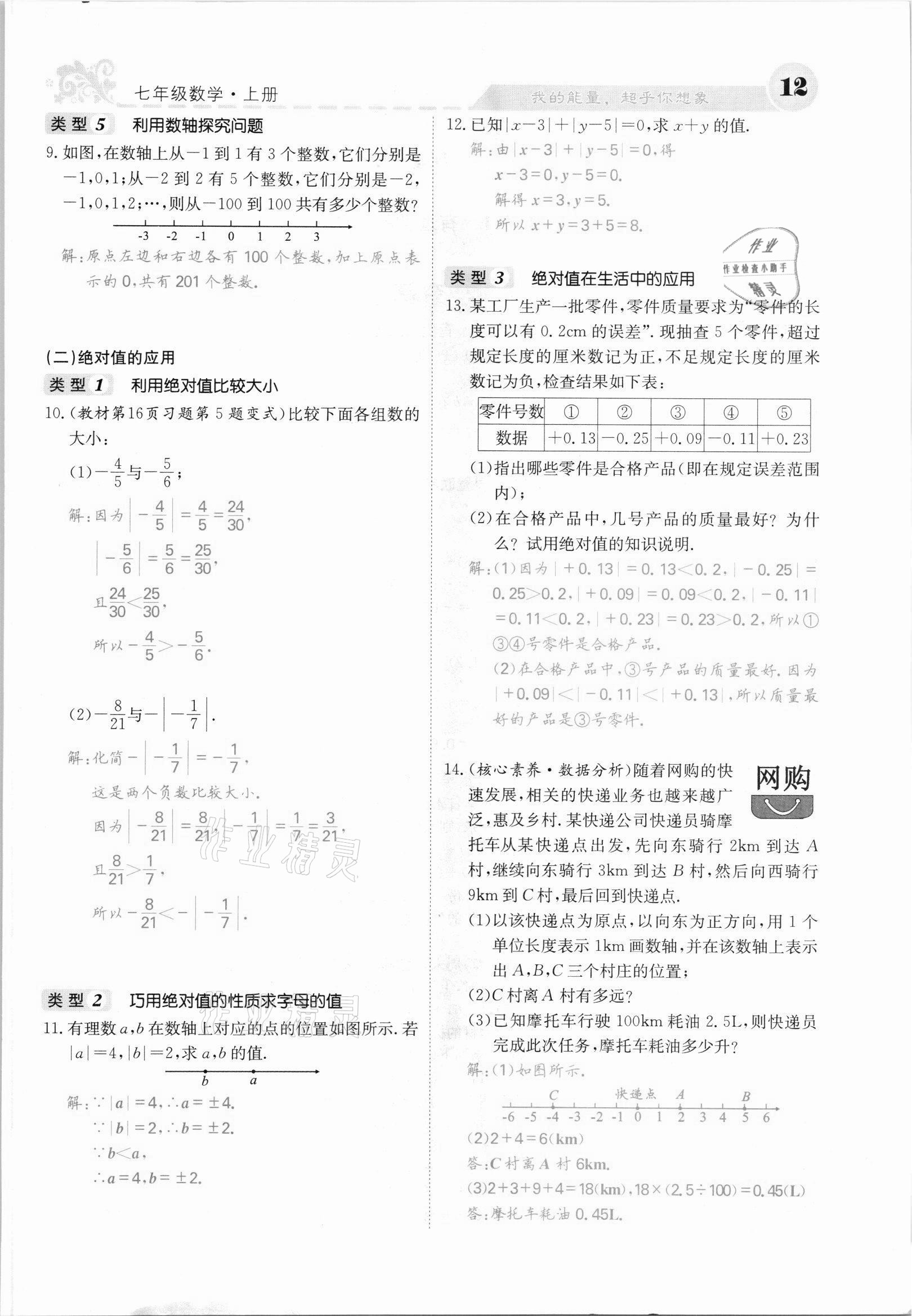 2021年課堂點睛七年級數(shù)學上冊滬科版安徽專版 第12頁