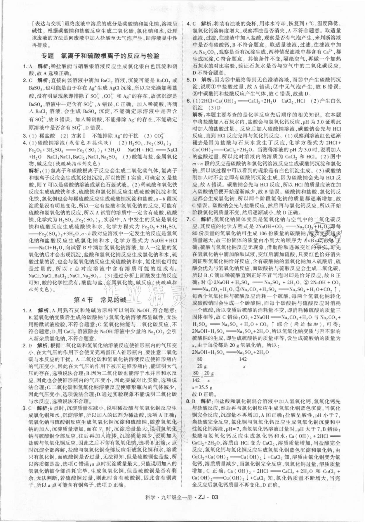 2021年經(jīng)綸學典學霸九年級科學全一冊浙教版 第3頁