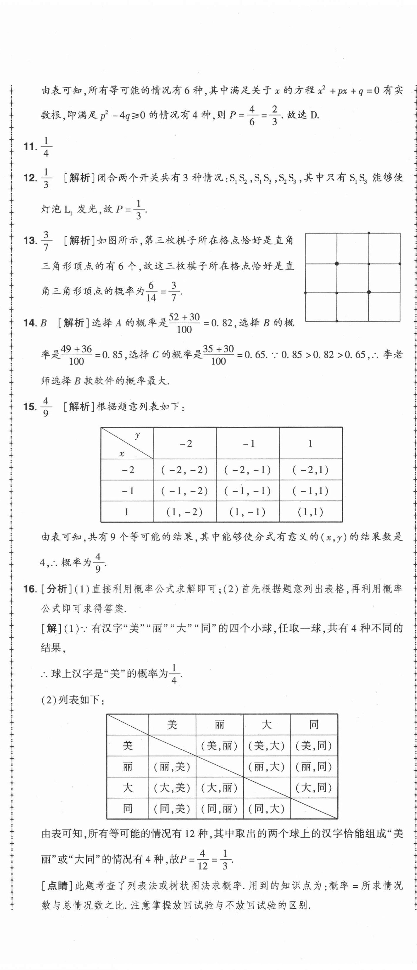 2021年99加1活页卷九年级数学全一册北师大版山西专版 第8页