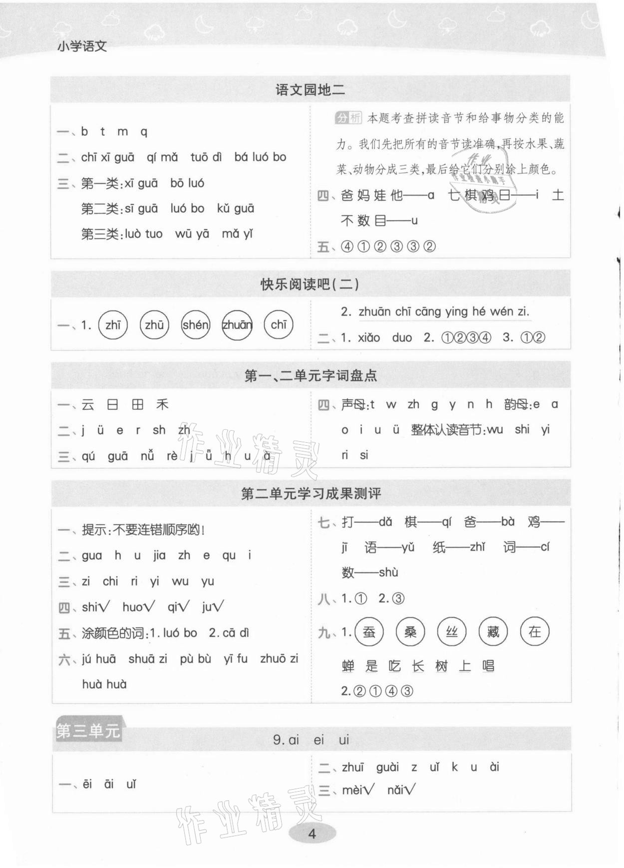 2021年黃岡同步練一日一練一年級語文上冊人教版 第4頁