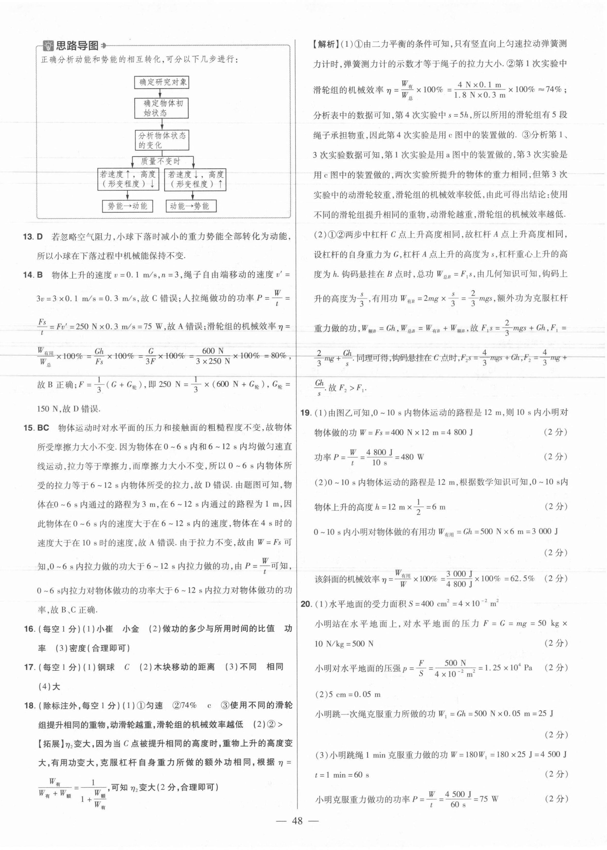 2021年金考卷活页题选九年级物理全一册沪粤版 参考答案第2页