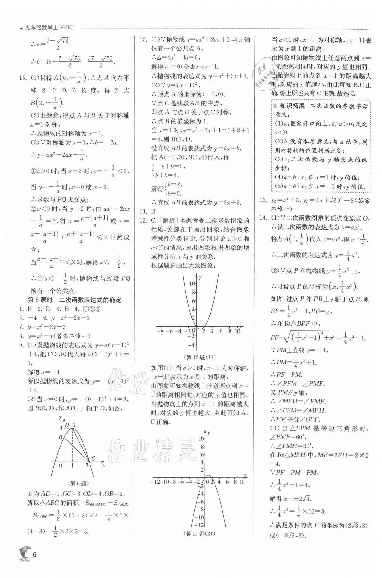 2021年實(shí)驗(yàn)班提優(yōu)訓(xùn)練九年級(jí)數(shù)學(xué)上冊(cè)滬科版 參考答案第6頁