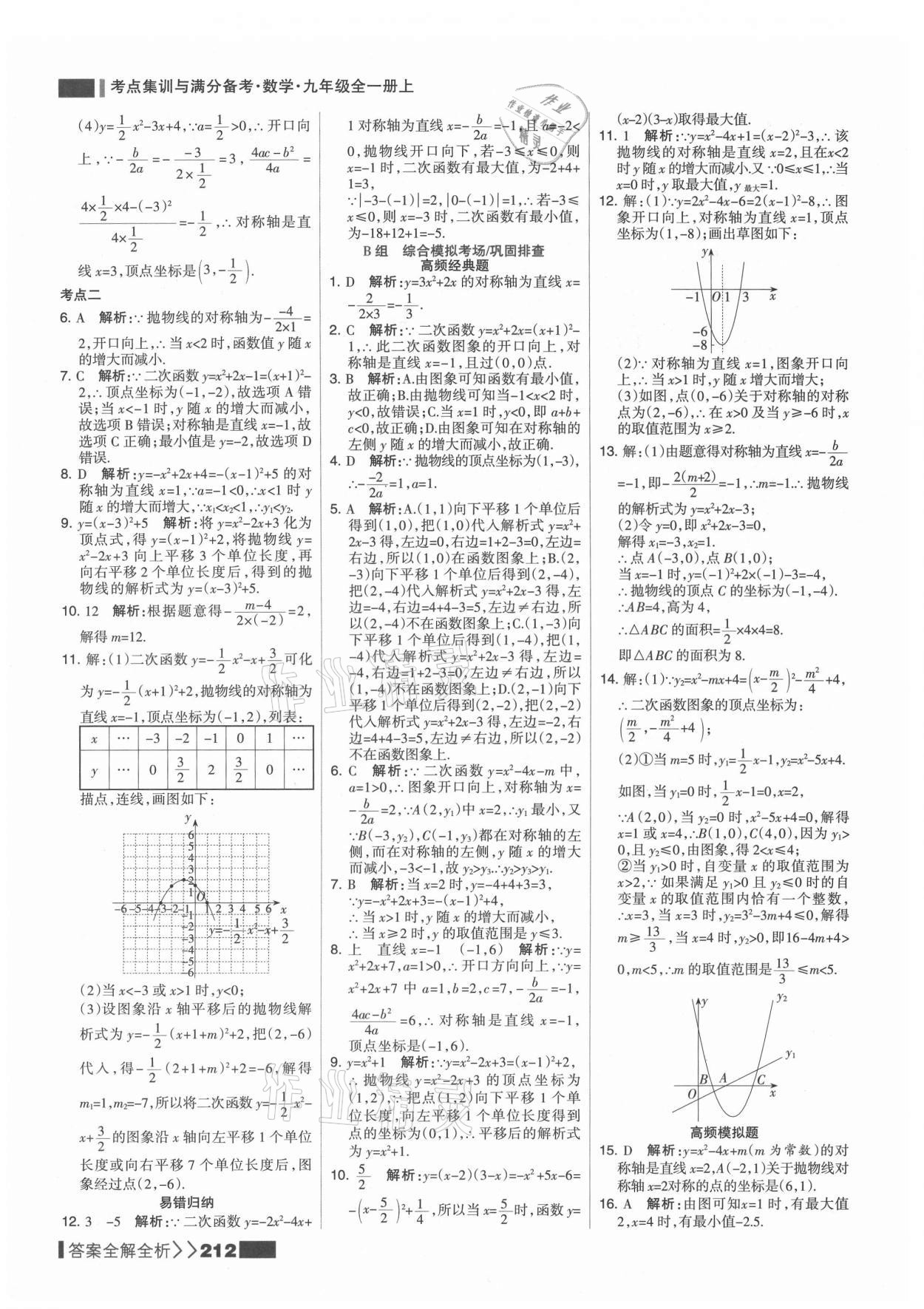 2021年考點集訓(xùn)與滿分備考九年級數(shù)學(xué)上冊人教版 第12頁