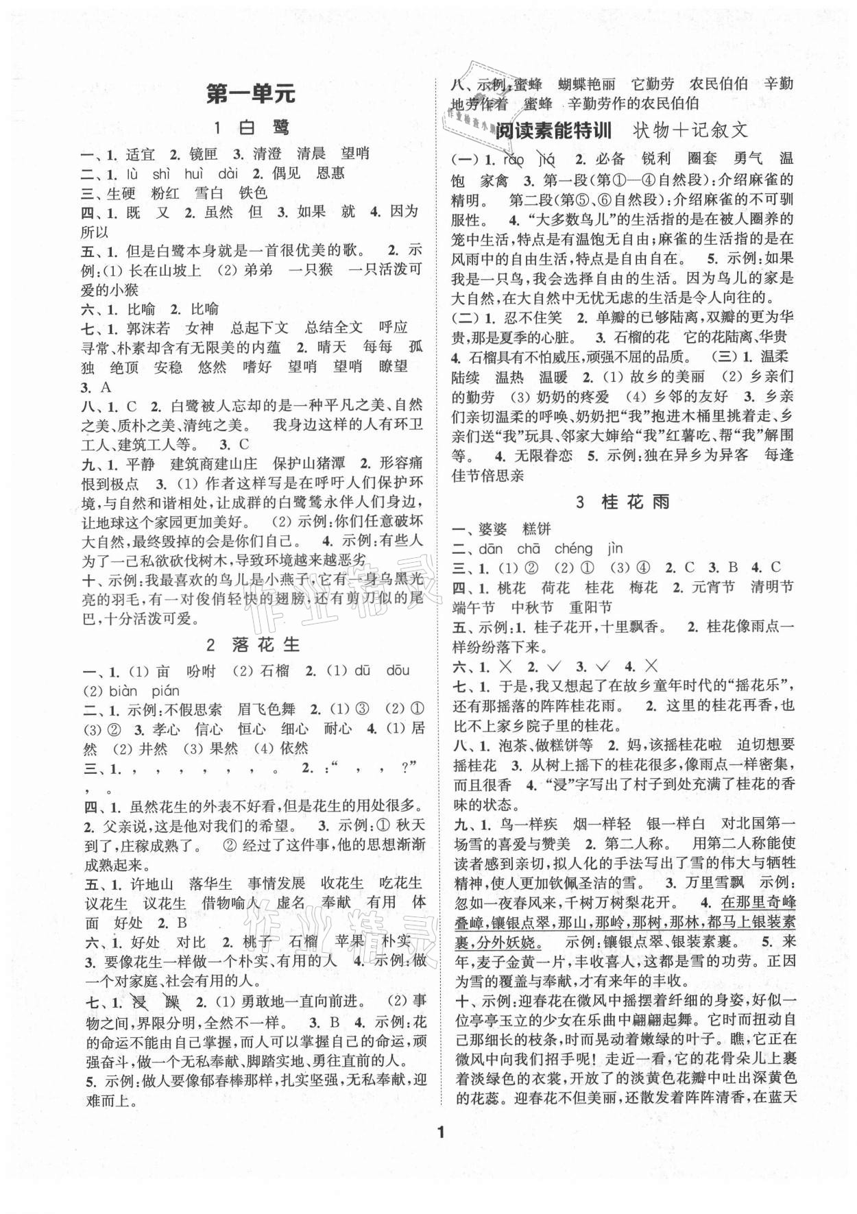 2021年拔尖特訓(xùn)五年級(jí)語文上冊人教版 第1頁