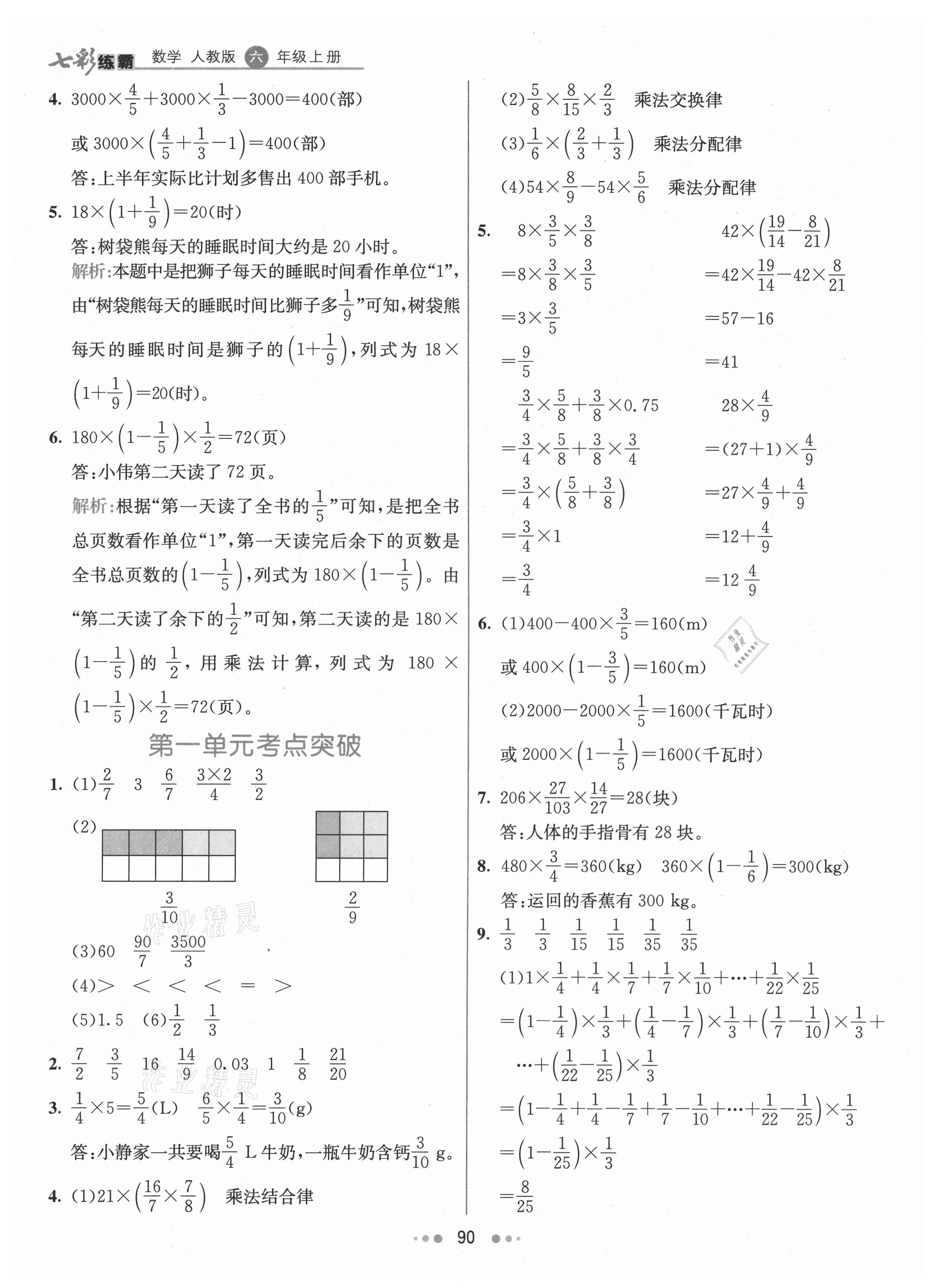 2021年七彩練霸六年級數(shù)學(xué)上冊人教版 第6頁