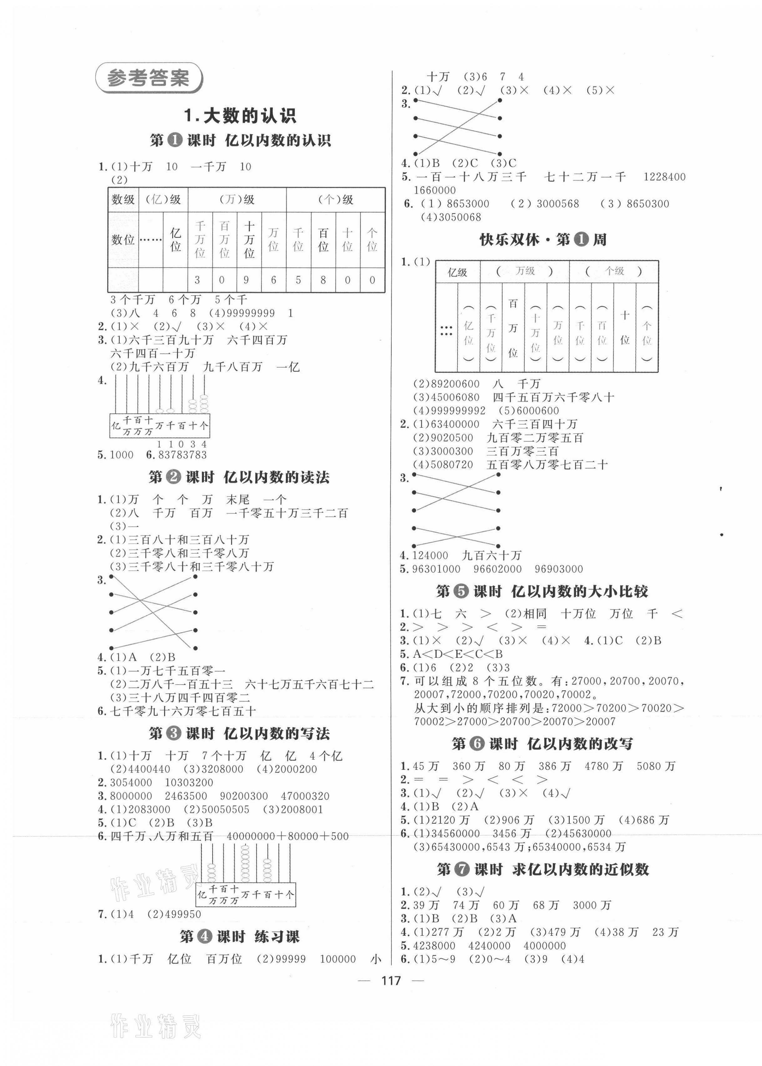 2021年練出好成績四年級數(shù)學上冊人教版 第1頁