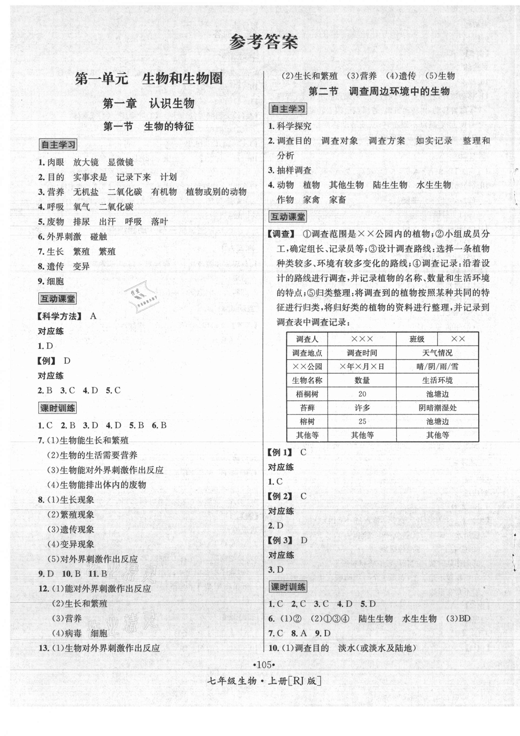 2021年優(yōu)學(xué)名師名題七年級生物上冊人教版 第1頁