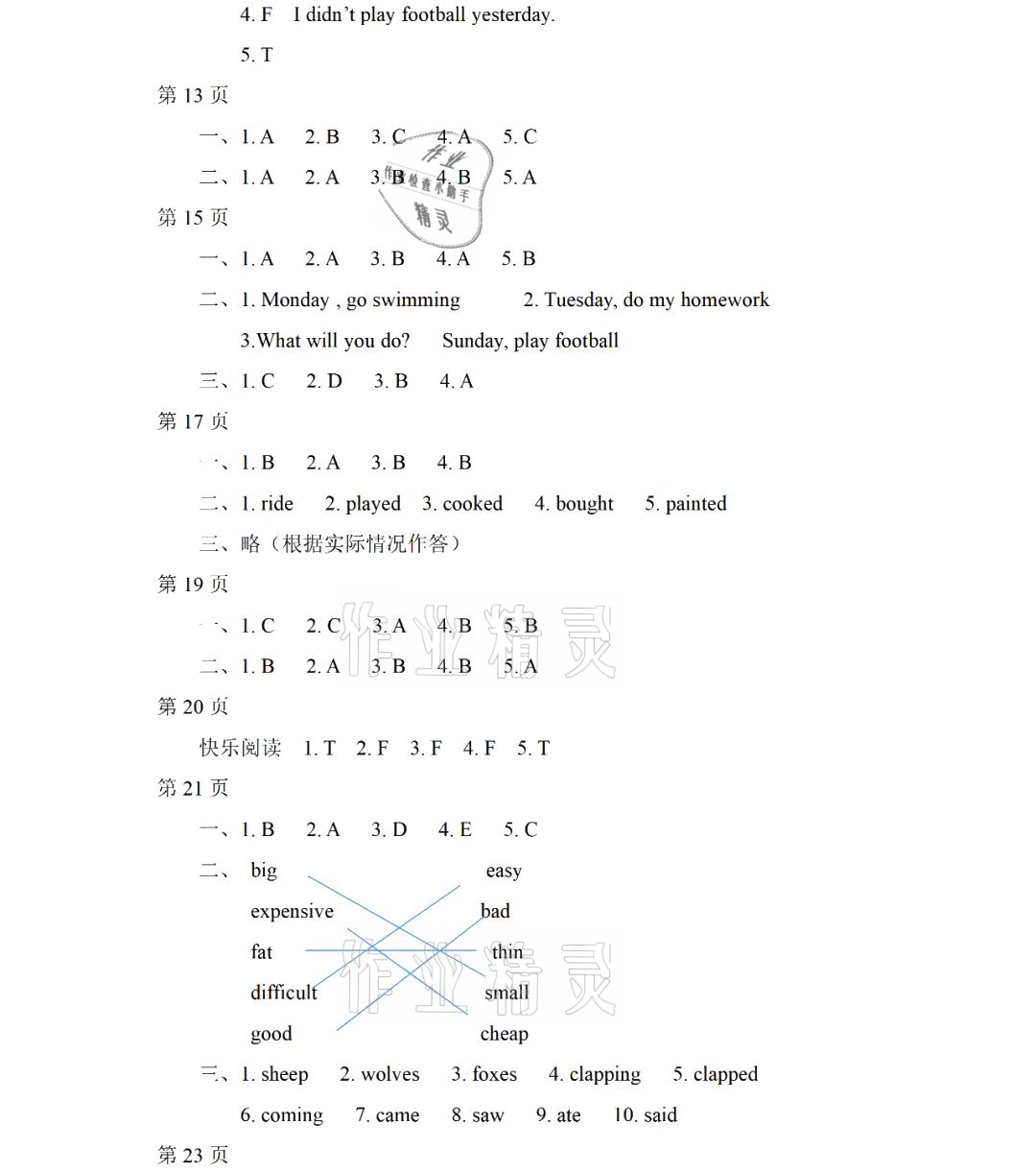 2021年暑假Happy假日四年級(jí)英語(yǔ)外研版 參考答案第2頁(yè)