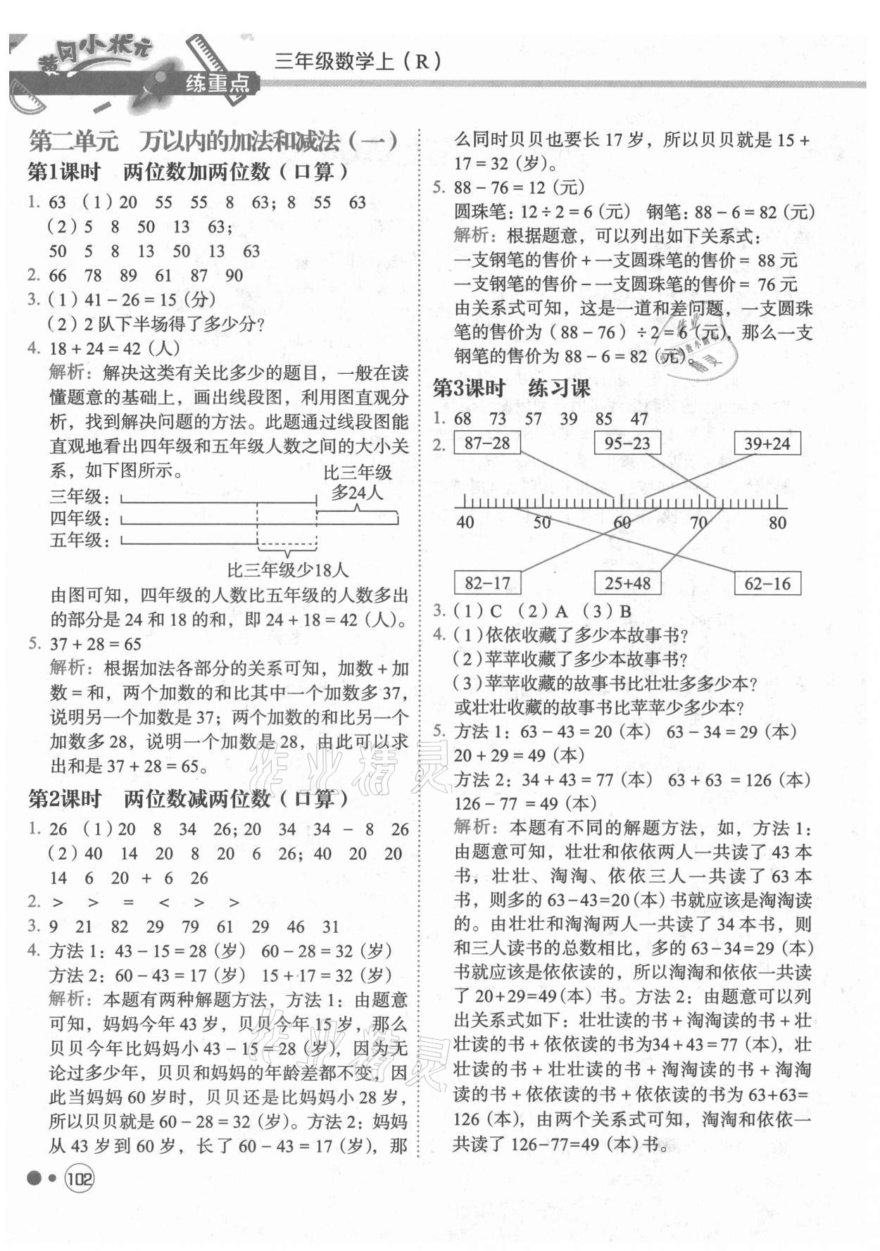 2021年黃岡小狀元練重點(diǎn)三年級(jí)數(shù)學(xué)上冊(cè)人教版 第2頁