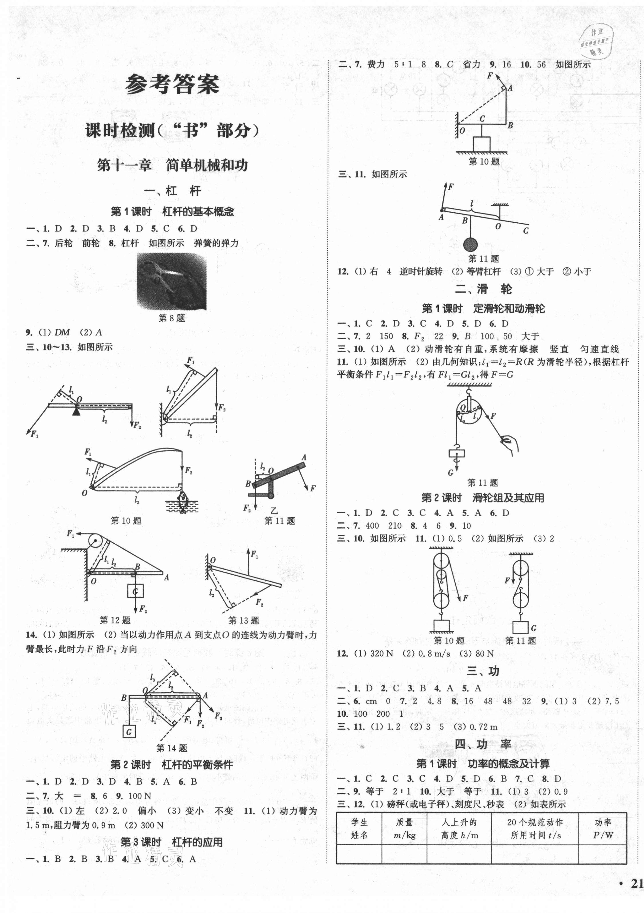 2021年通城學(xué)典活頁檢測九年級物理上冊蘇科版 第1頁