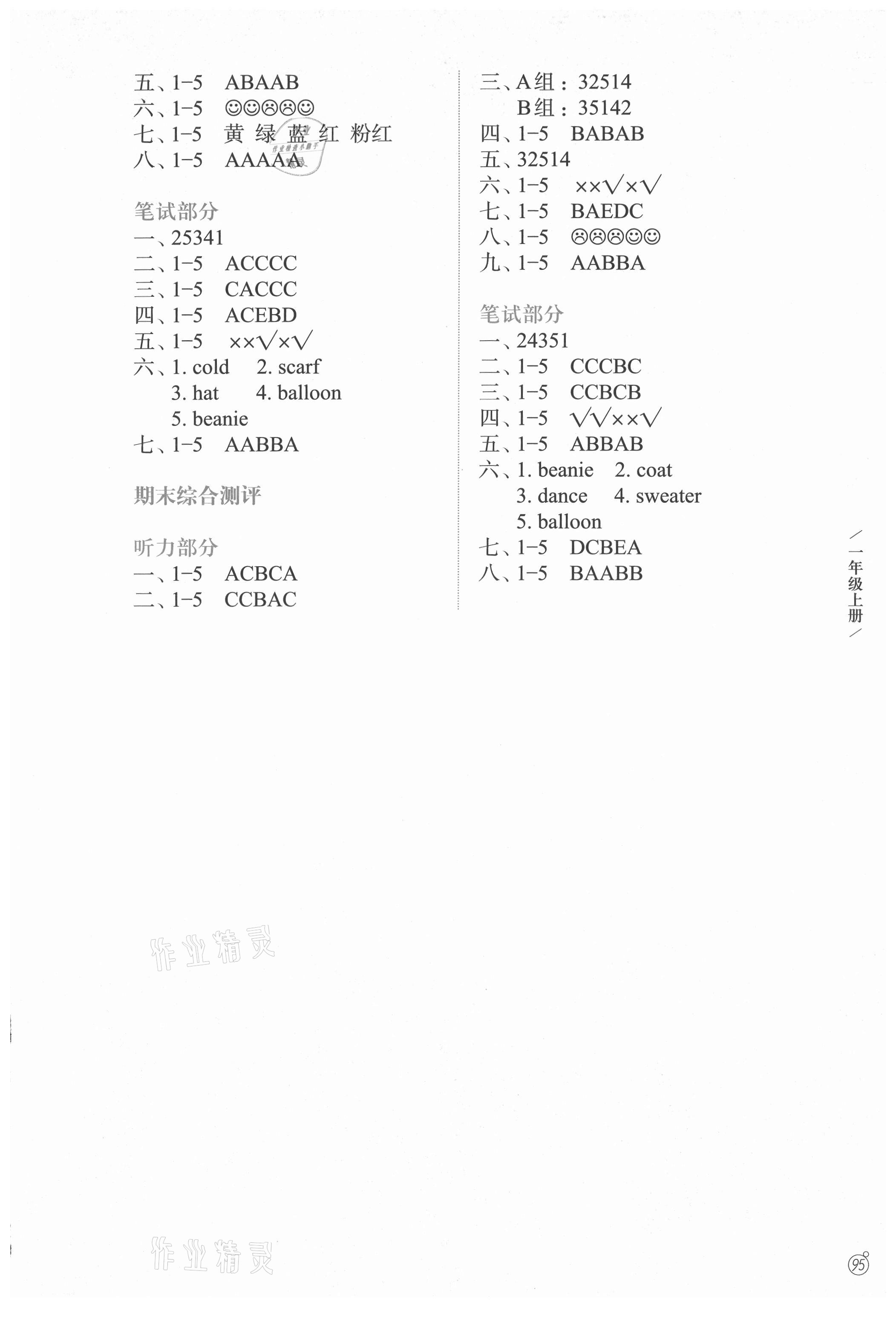 2021年智慧學案一年級英語上冊譯林版 參考答案第3頁
