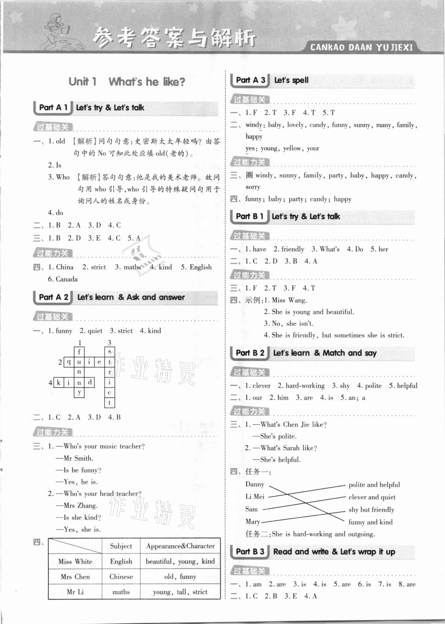 2021年一遍過(guò)五年級(jí)英語(yǔ)上冊(cè)人教版河南專版 參考答案第1頁(yè)