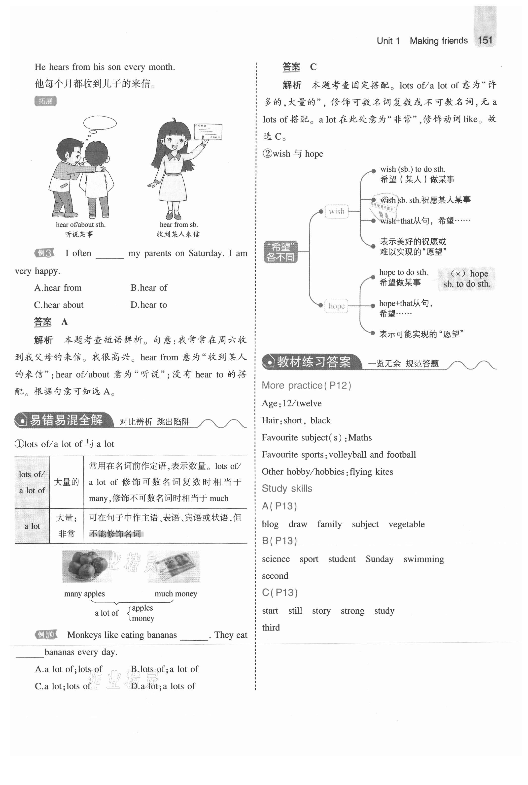 2021年教材课本七年级英语上册沪教牛津版 参考答案第9页