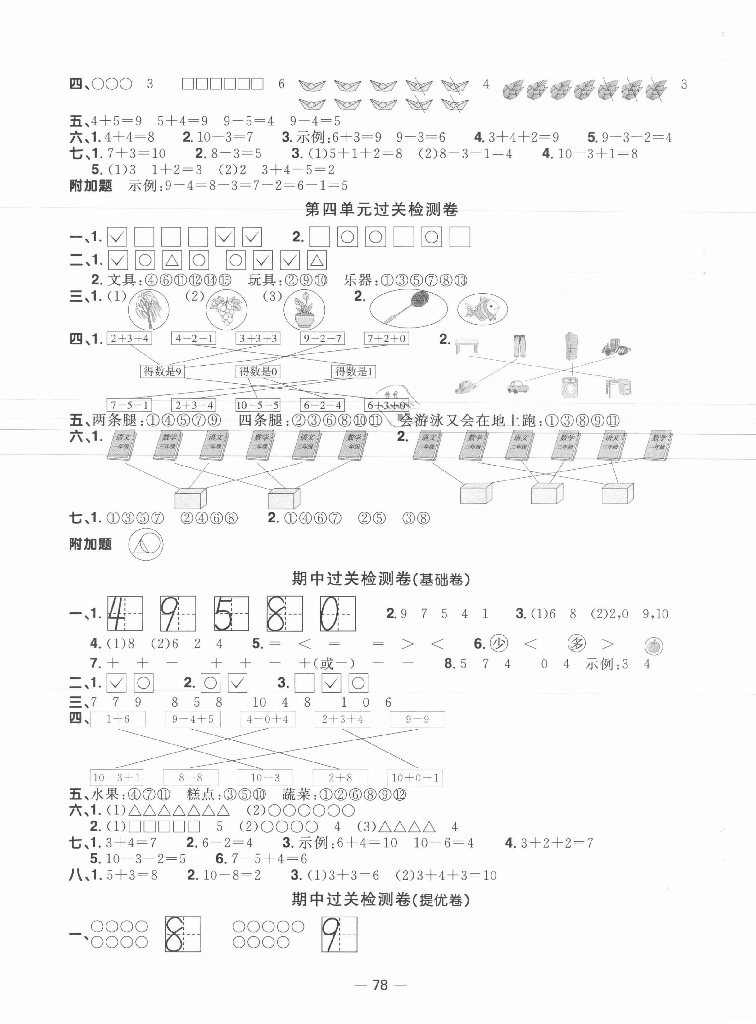 2021年陽(yáng)光同學(xué)一線名師全優(yōu)好卷一年級(jí)數(shù)學(xué)上冊(cè)北師大版福建專版 參考答案第2頁(yè)