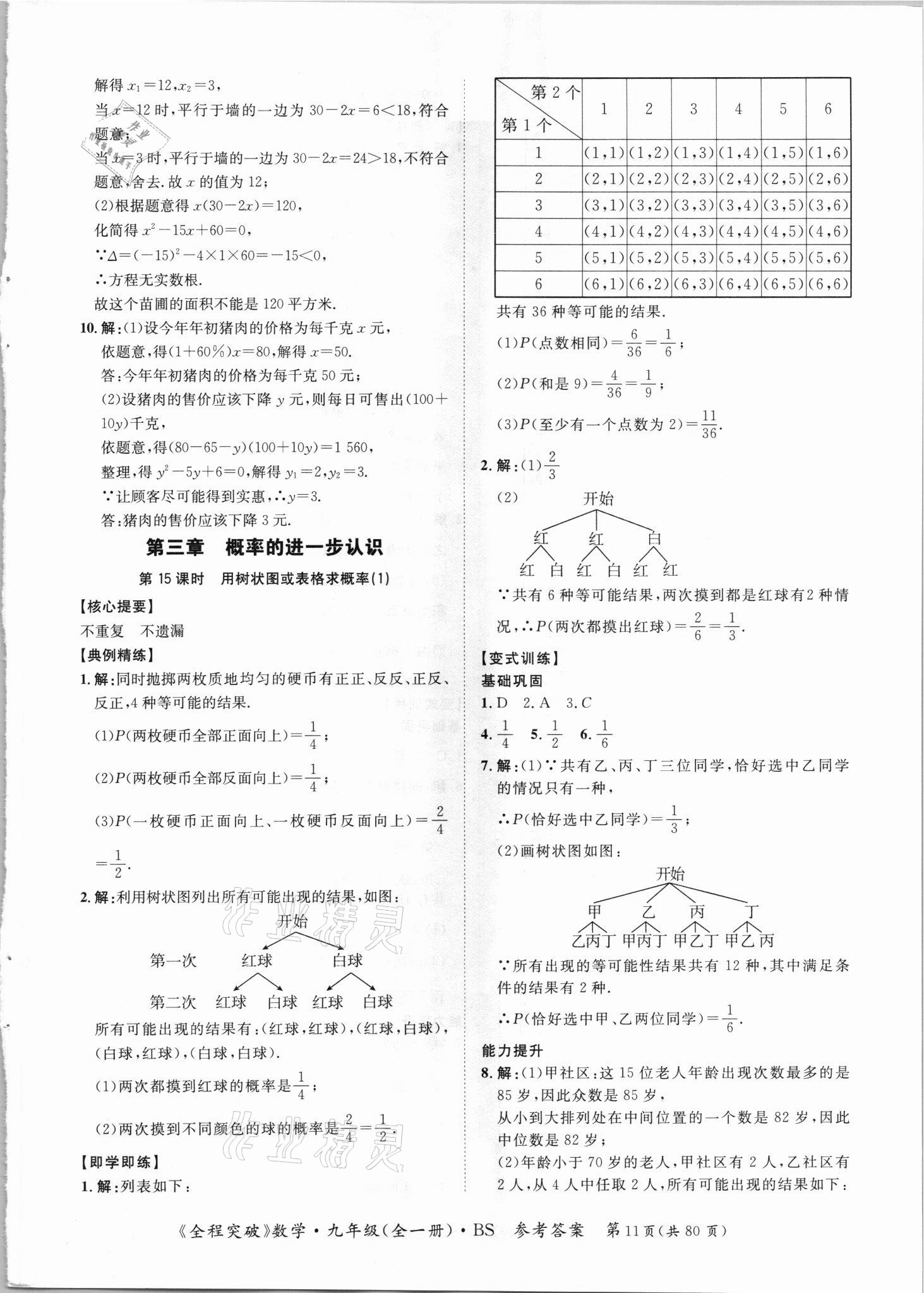 2021年全程突破九年级数学全一册北师大版 第11页