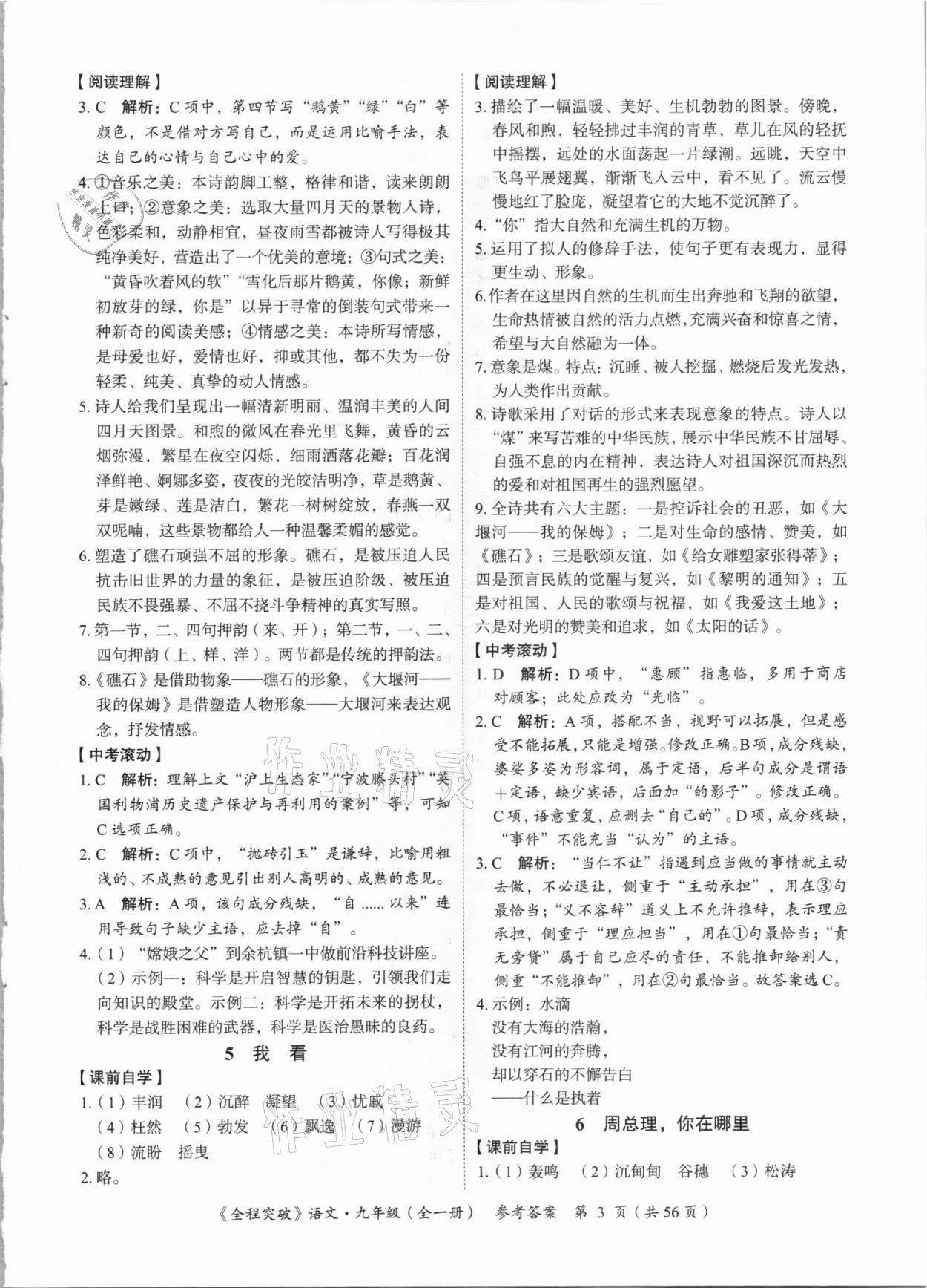 2021年全程突破九年級(jí)語文全一冊(cè)人教版 第3頁