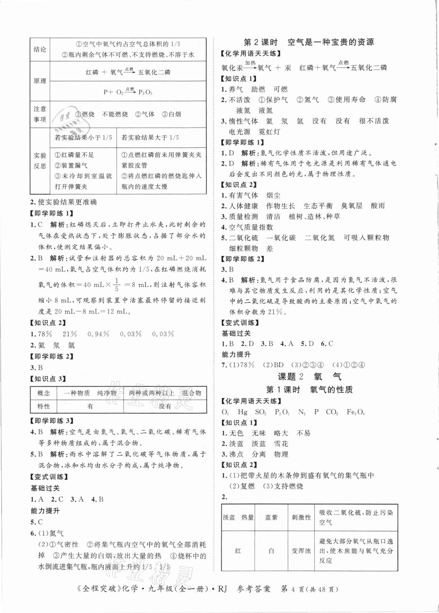 2021年全程突破九年級化學全一冊人教版 第4頁