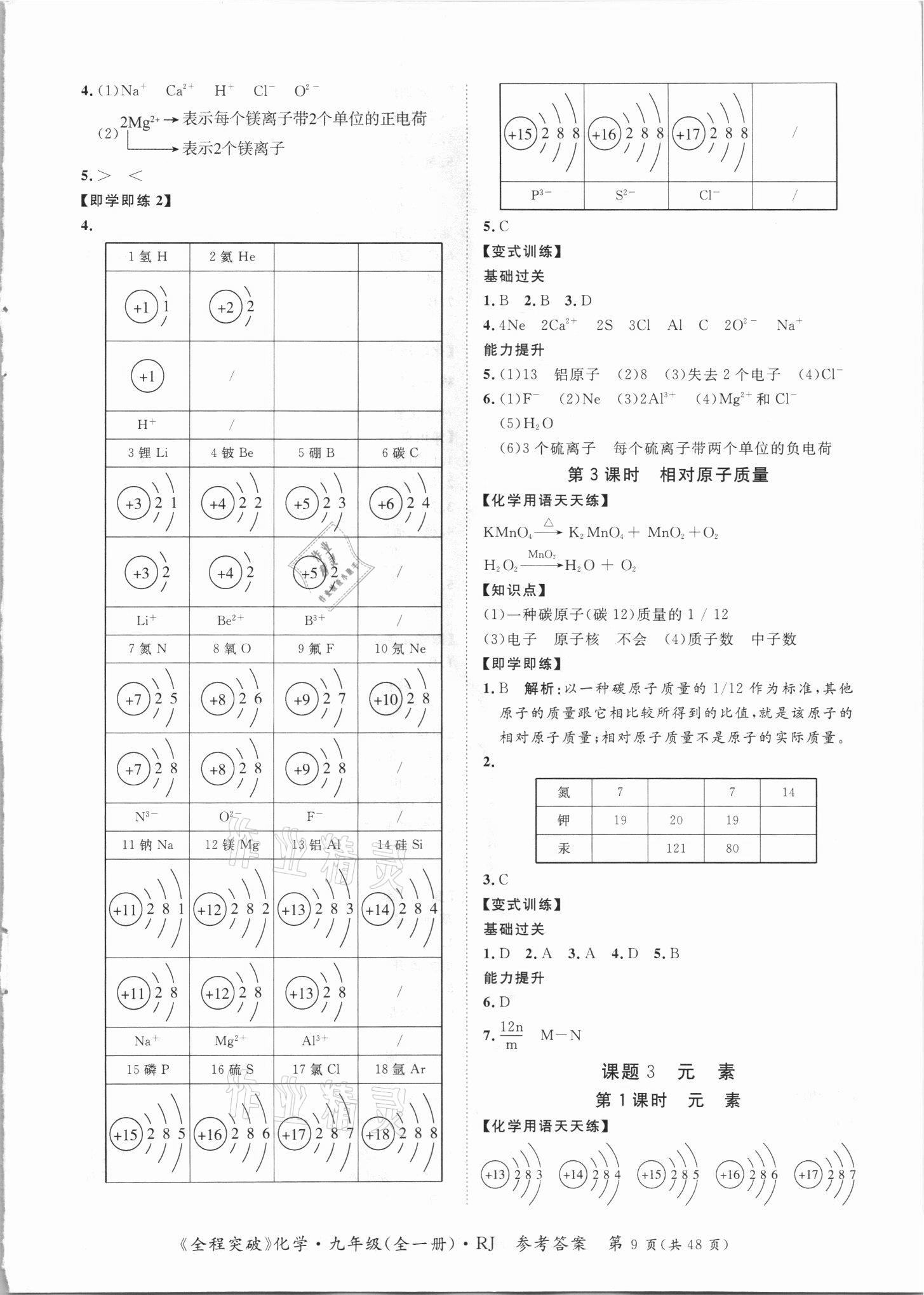 2021年全程突破九年級(jí)化學(xué)全一冊(cè)人教版 第9頁(yè)